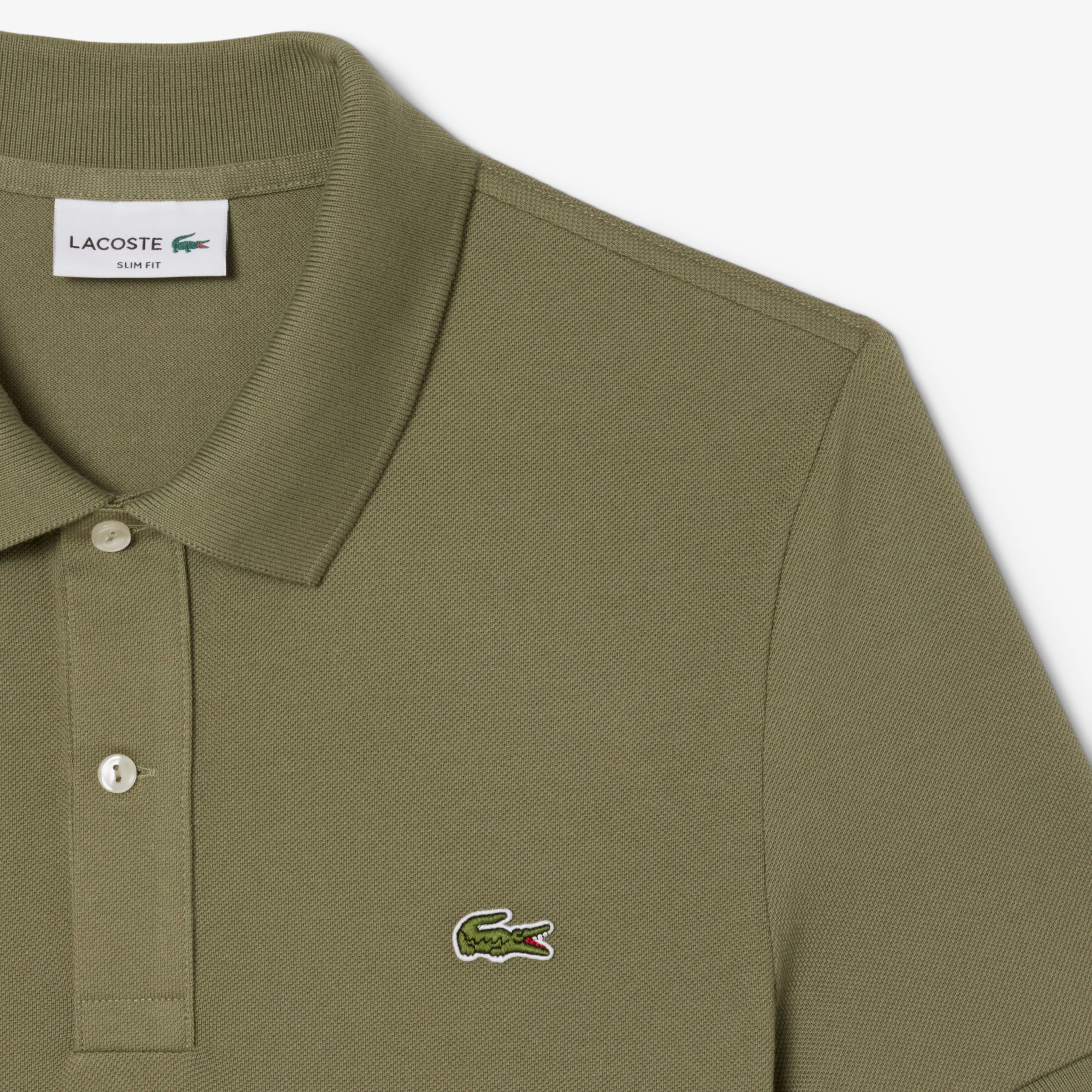 L.12.12 Erkek Slim Fit Haki Polo