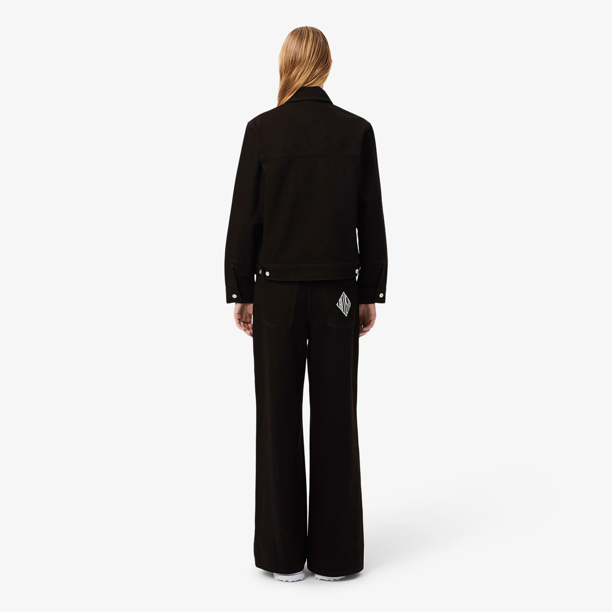 Lacoste Kadın Wide Leg Koyu Kahverengi Jean Pantolon görsel 3