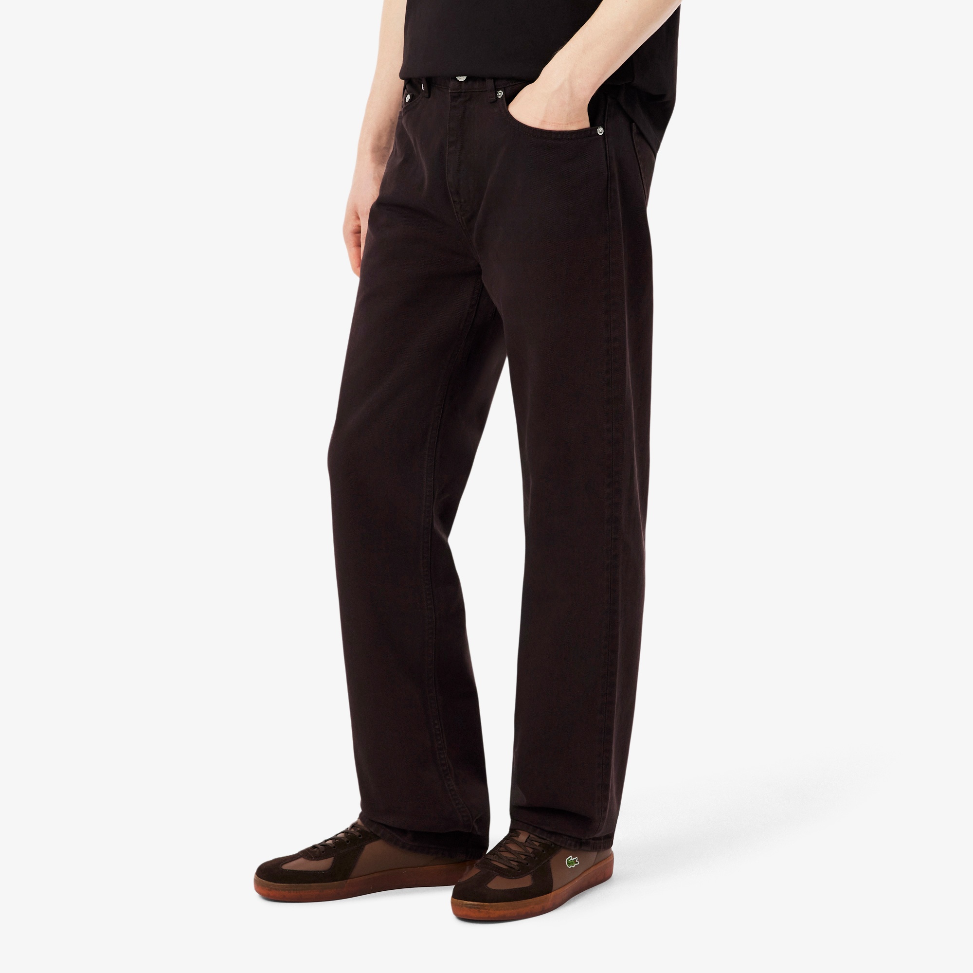 Erkek Straight Fit Koyu Kahverengi Jean Pantolon