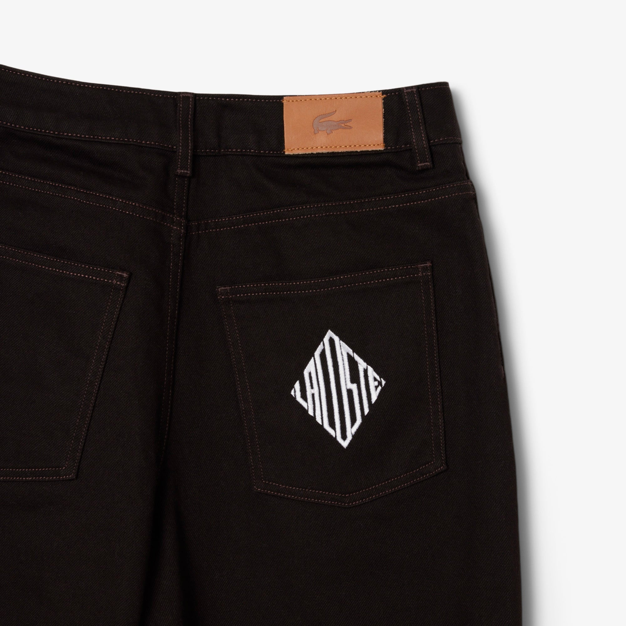 Kadın Wide Leg Koyu Kahverengi Jean Pantolon