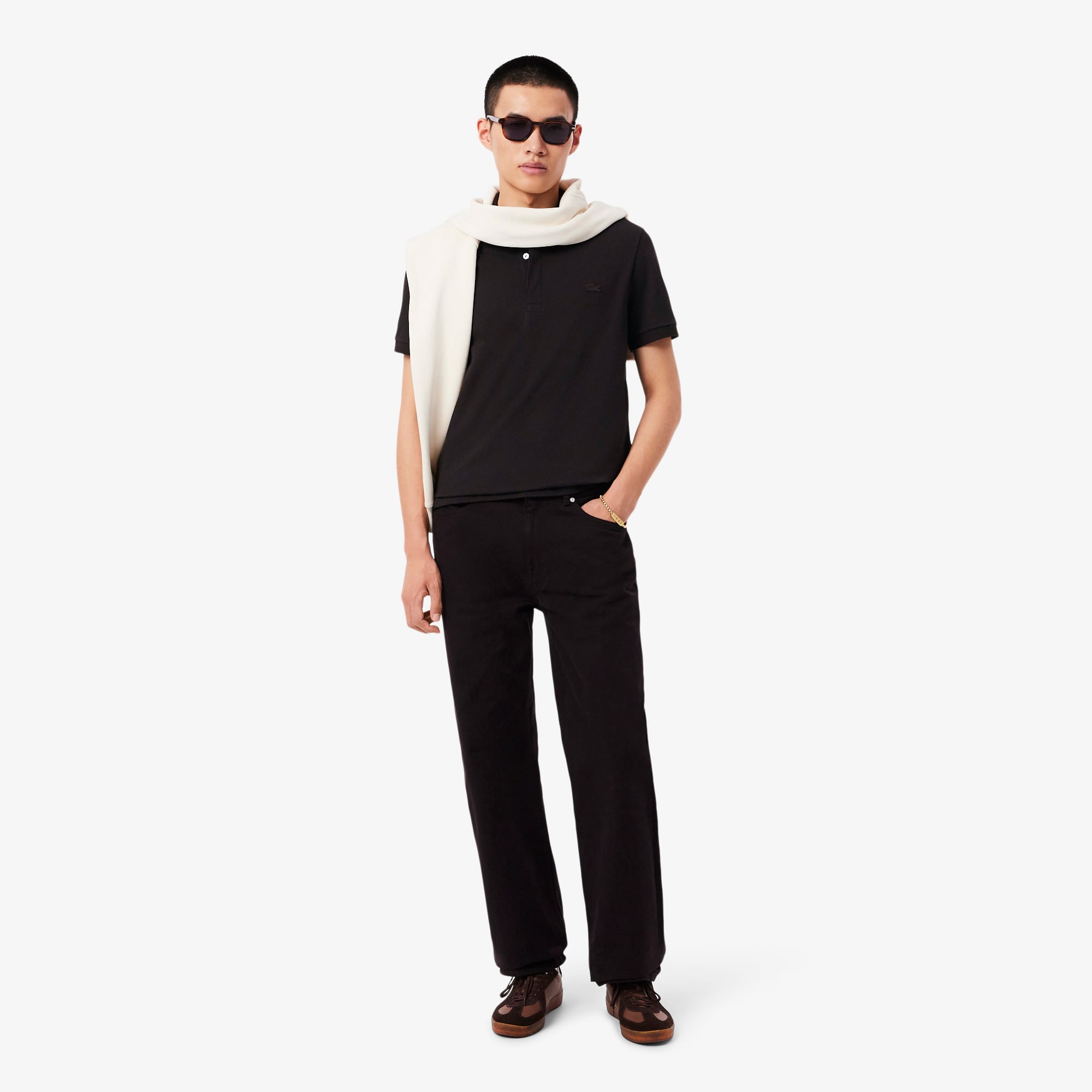Lacoste Erkek Regular Fit Koyu Kahverengi Paris Polo görsel 4