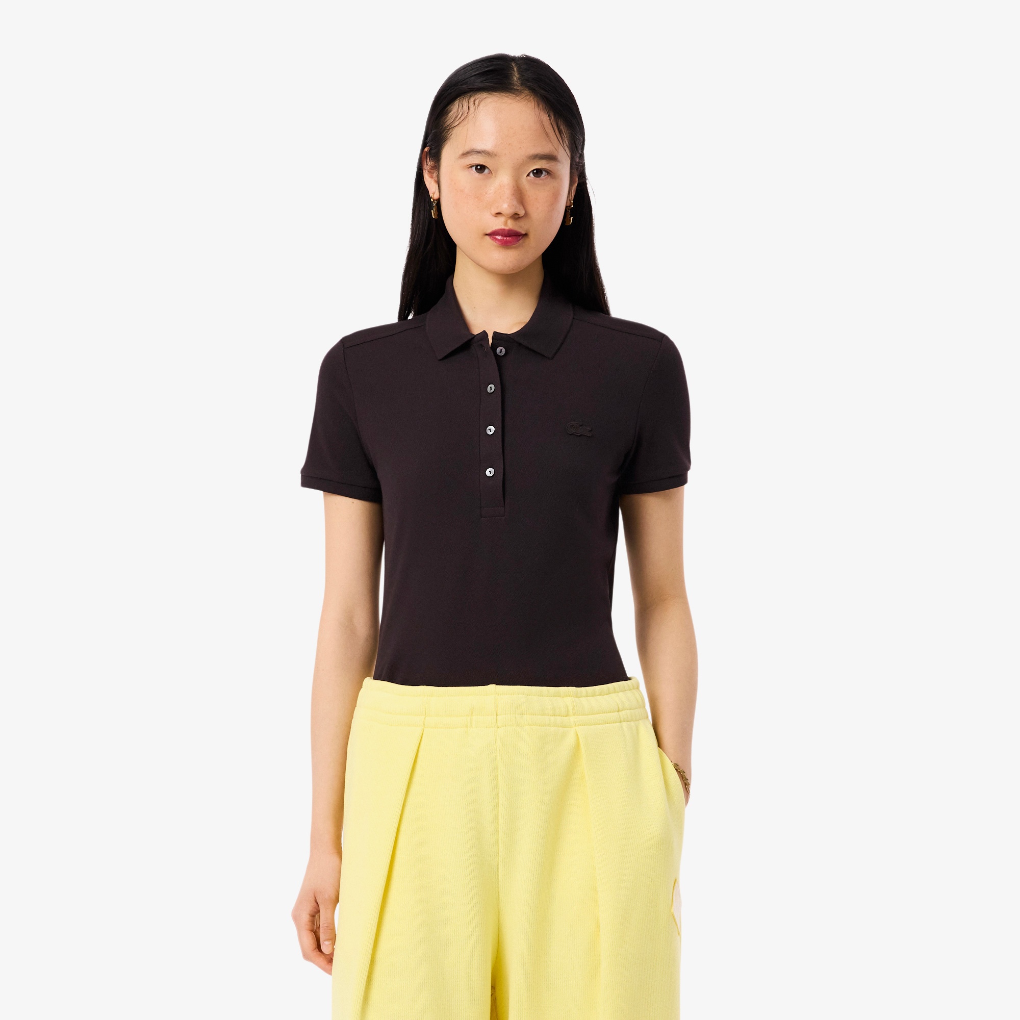 Kadın Slim Fit Kahverengi Polo