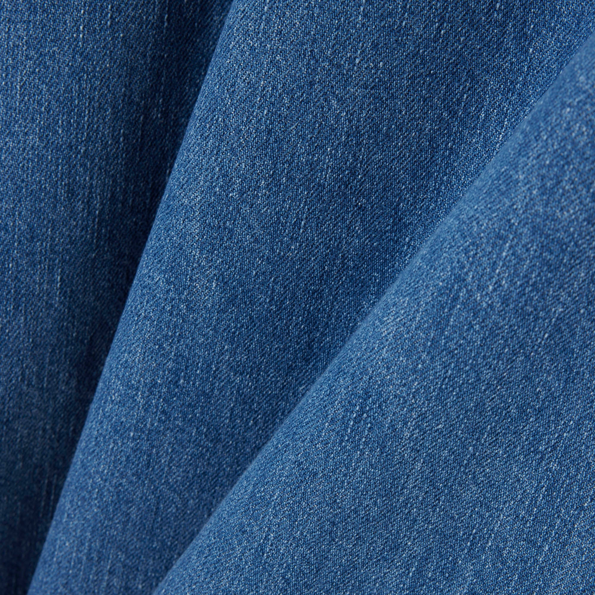 Kadın Oversize Fit Kısa Kollu Polo Yaka Denim Mavi Elbise