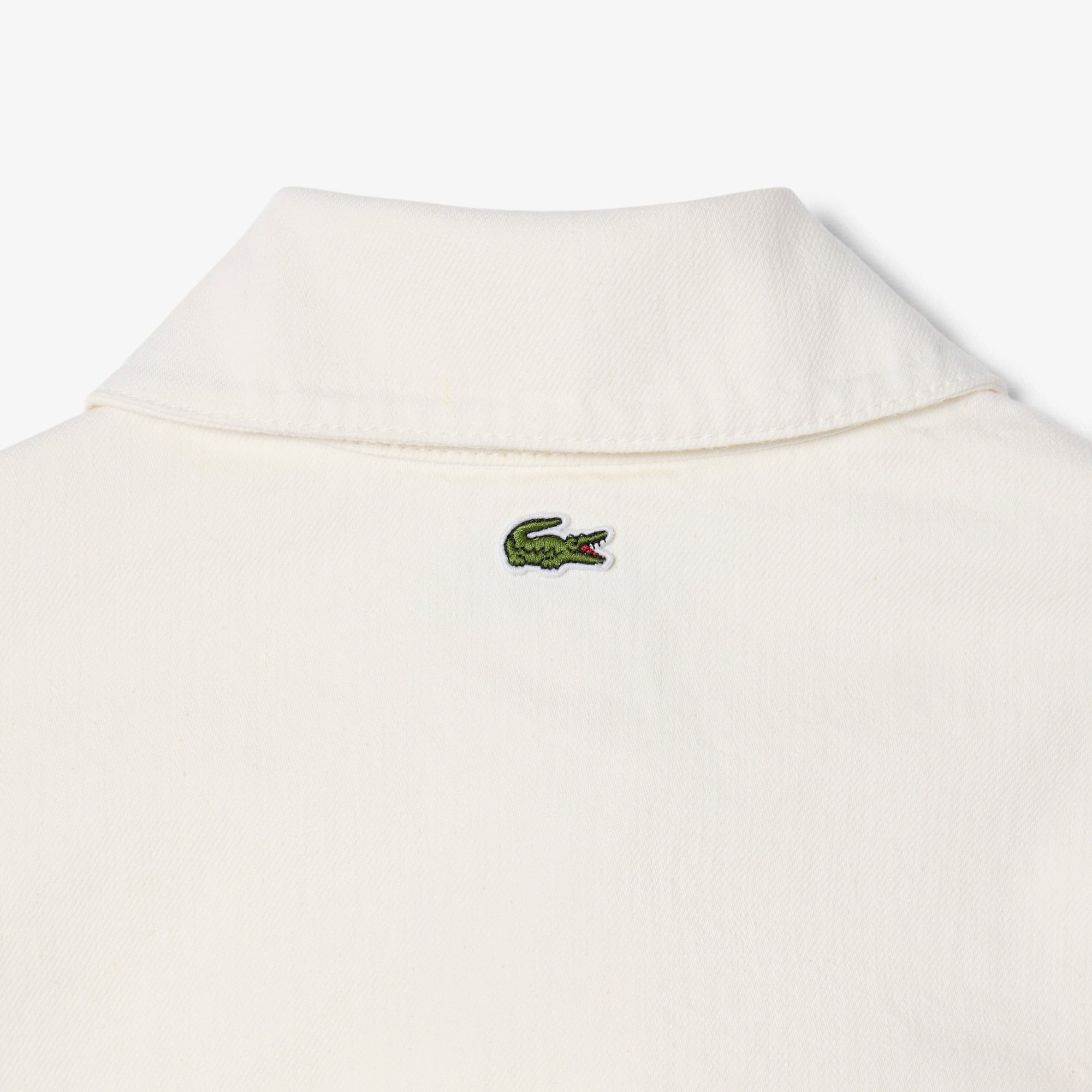 Lacoste Kadın Oversize Fit Kısa Kollu Polo Yaka Denim Beyaz Elbise görsel 8
