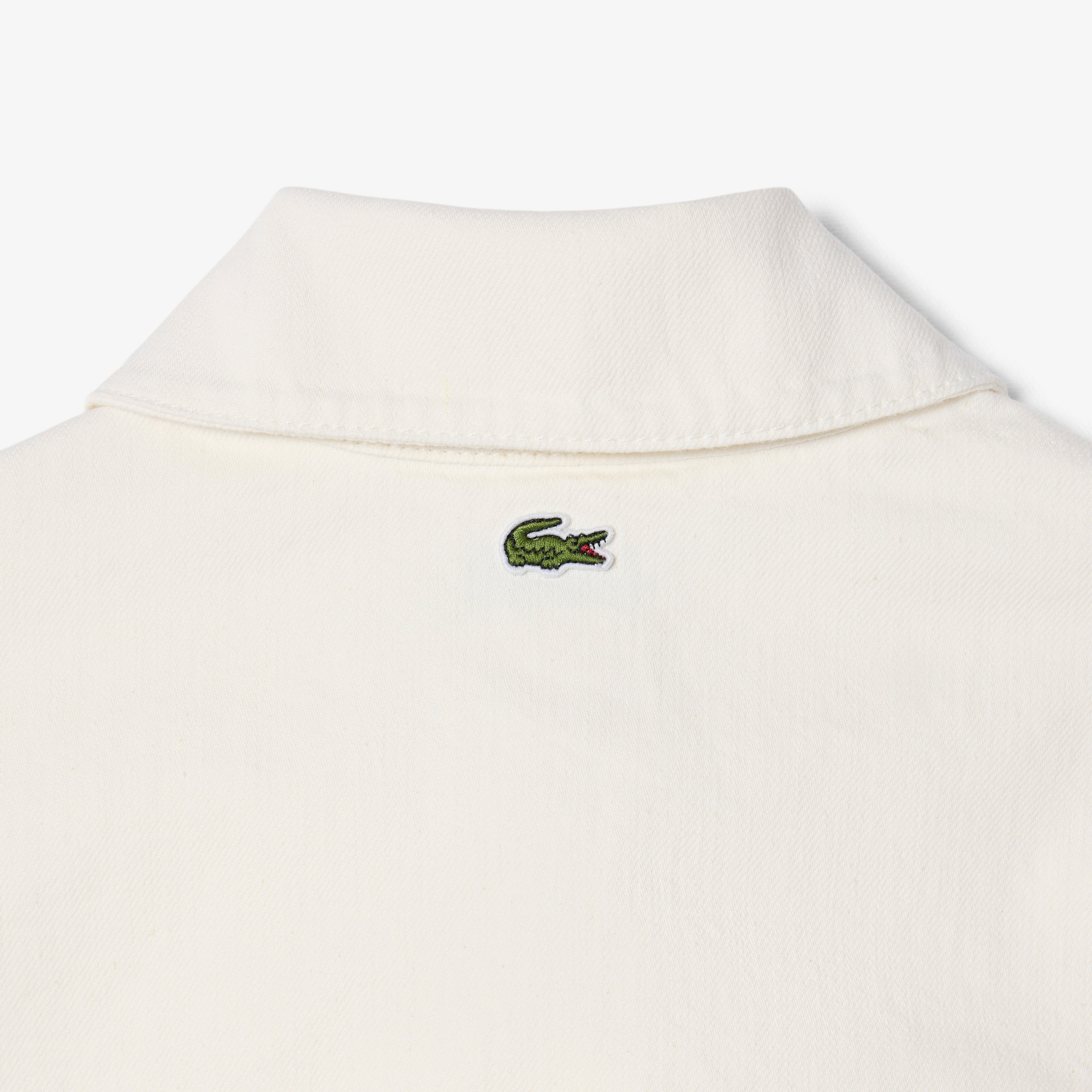 Kadın Oversize Fit Kısa Kollu Polo Yaka Denim Beyaz Elbise