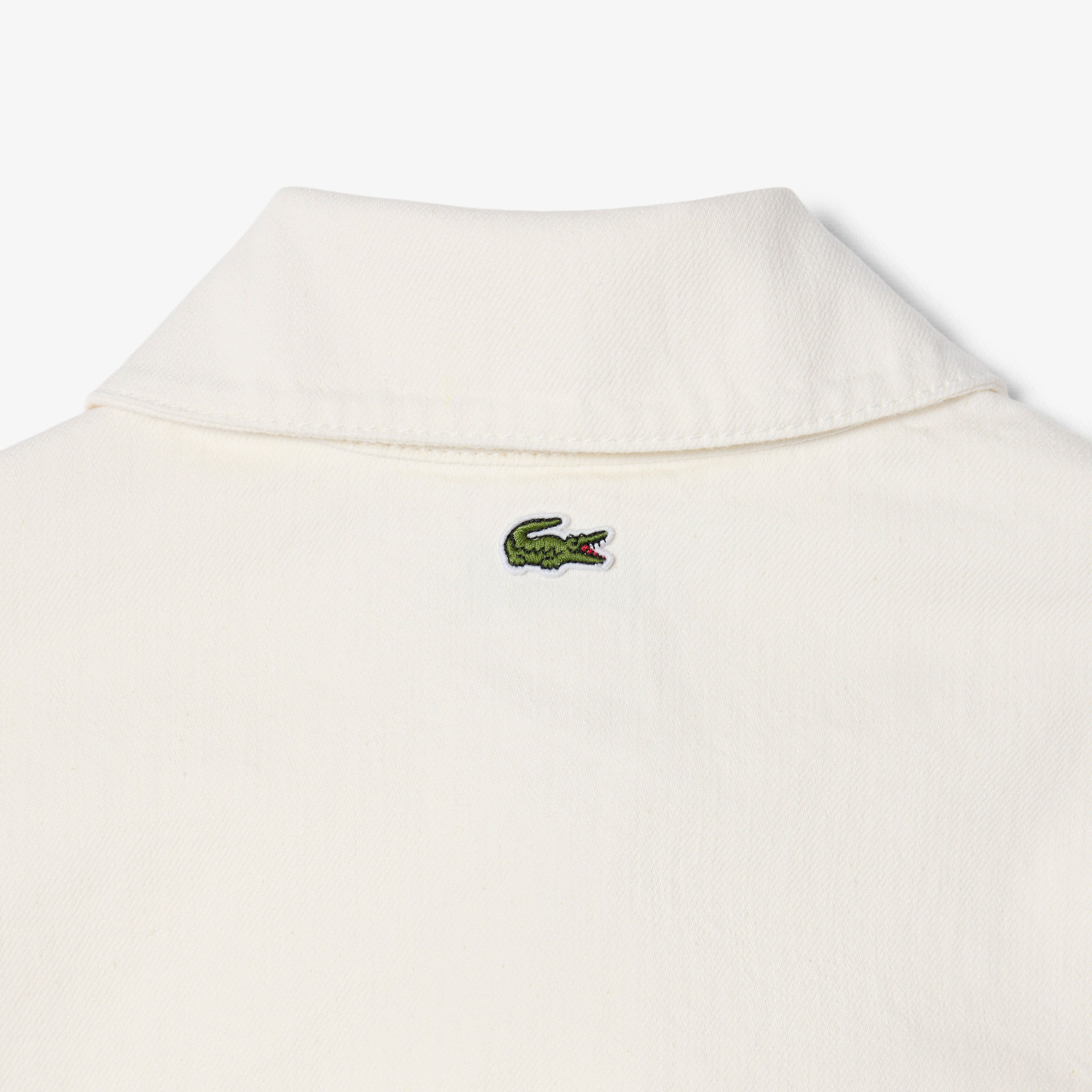 Kadın Oversize Fit Kısa Kollu Polo Yaka Denim Beyaz Elbise