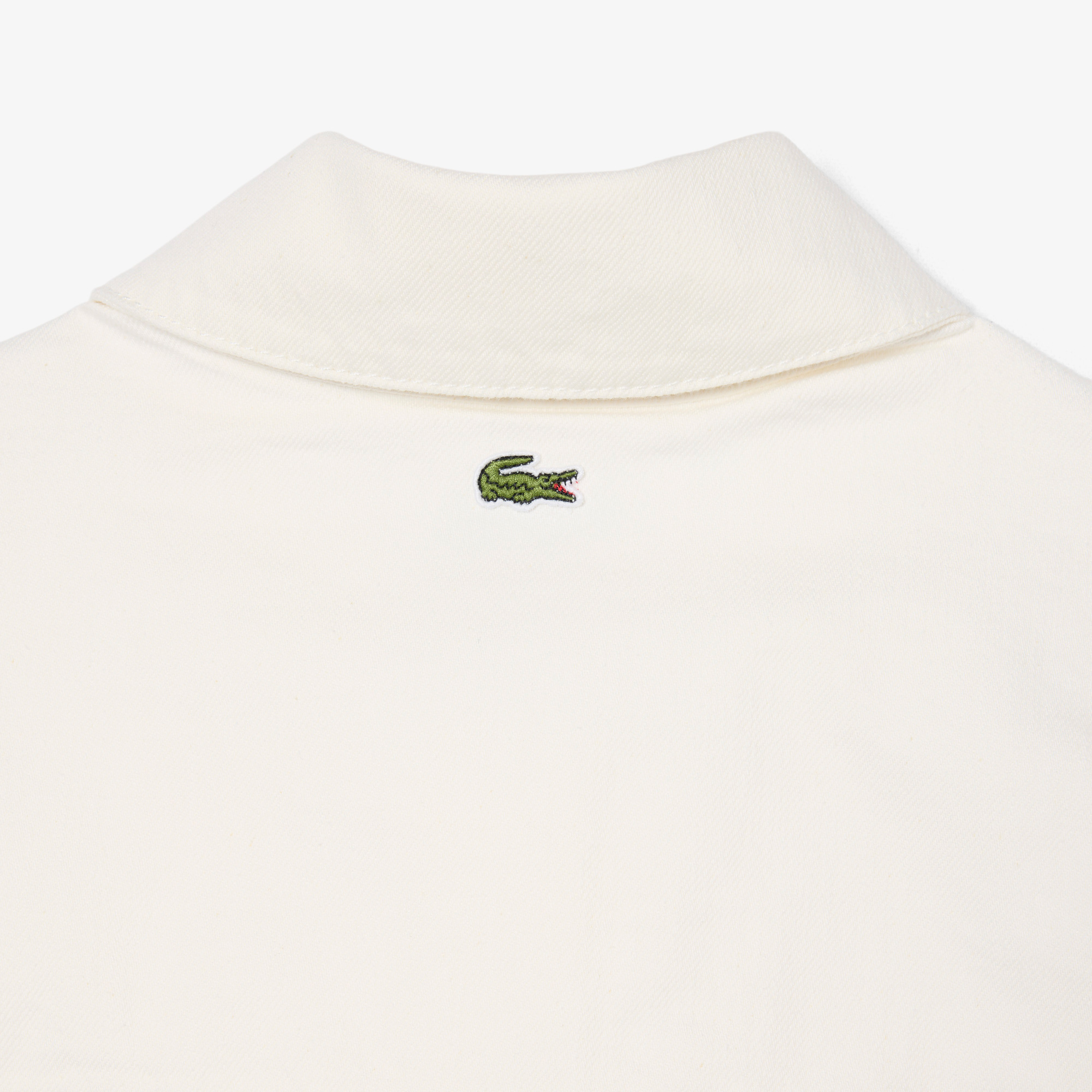 Lacoste Kadın Oversize Fit Kısa Kollu Polo Yaka Denim Beyaz Gömlek görsel 8