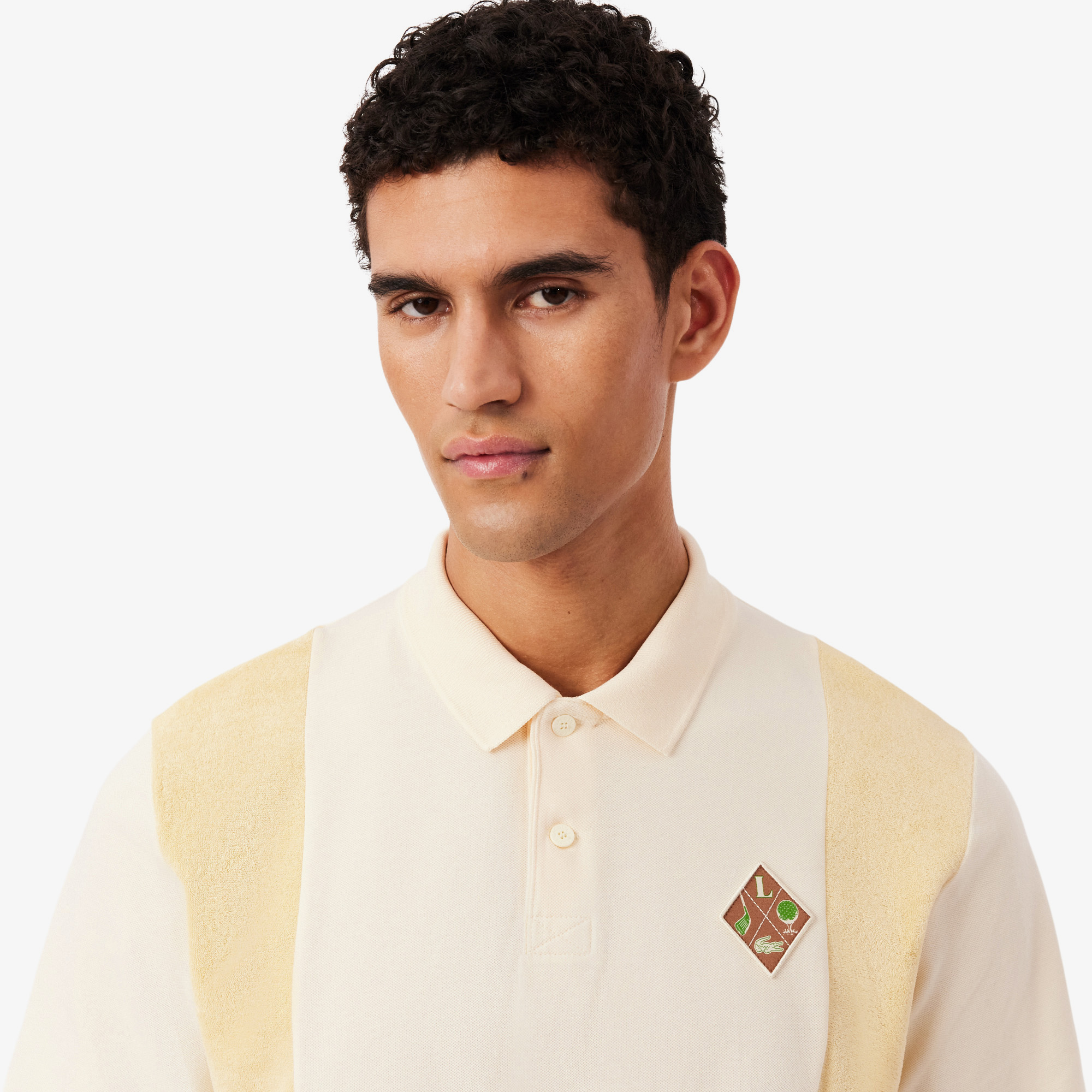 Lacoste Erkek Relaxed Fit Polo Yaka Renk Bloklu Bej Polo görsel 2