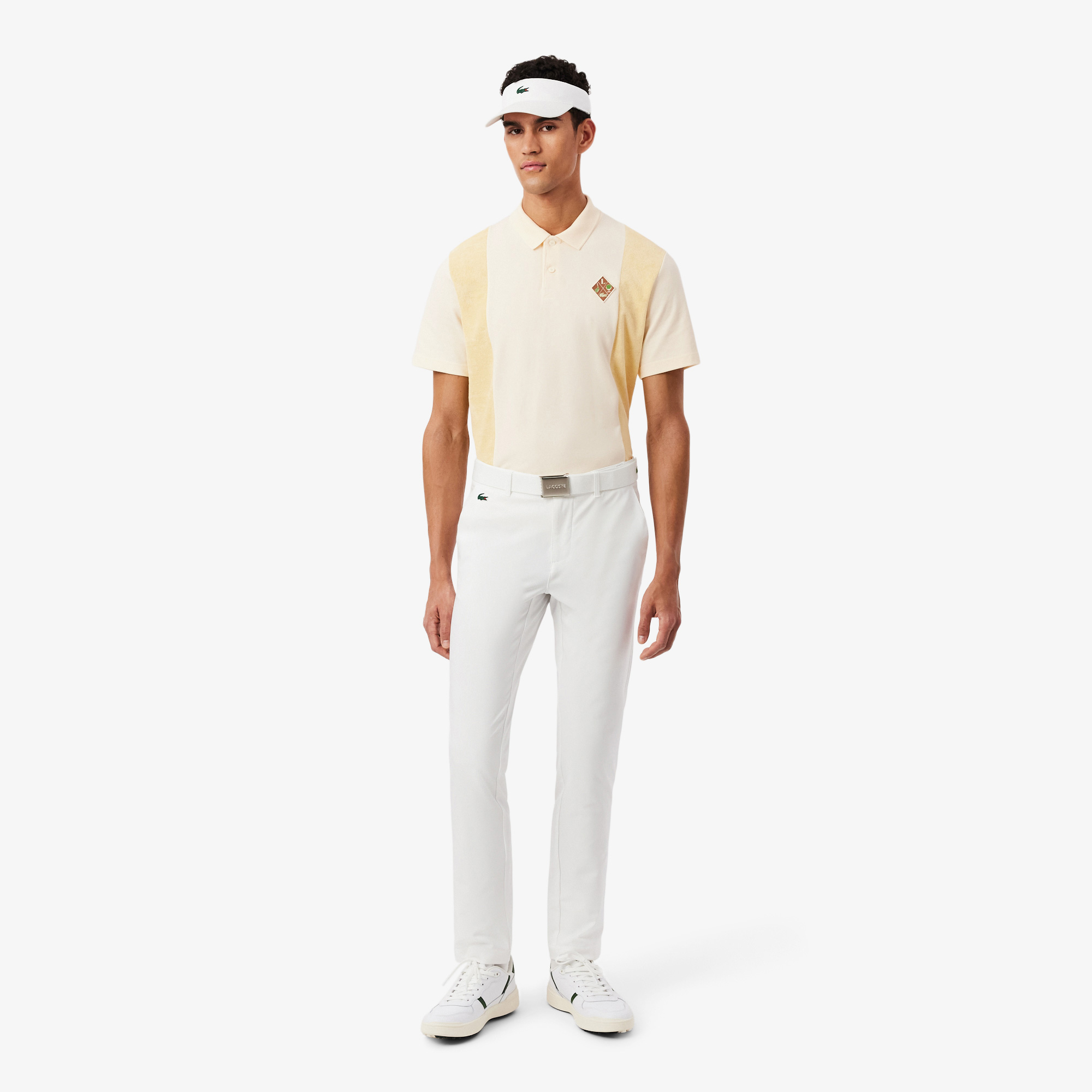 Lacoste Erkek Relaxed Fit Polo Yaka Renk Bloklu Bej Polo görsel 4