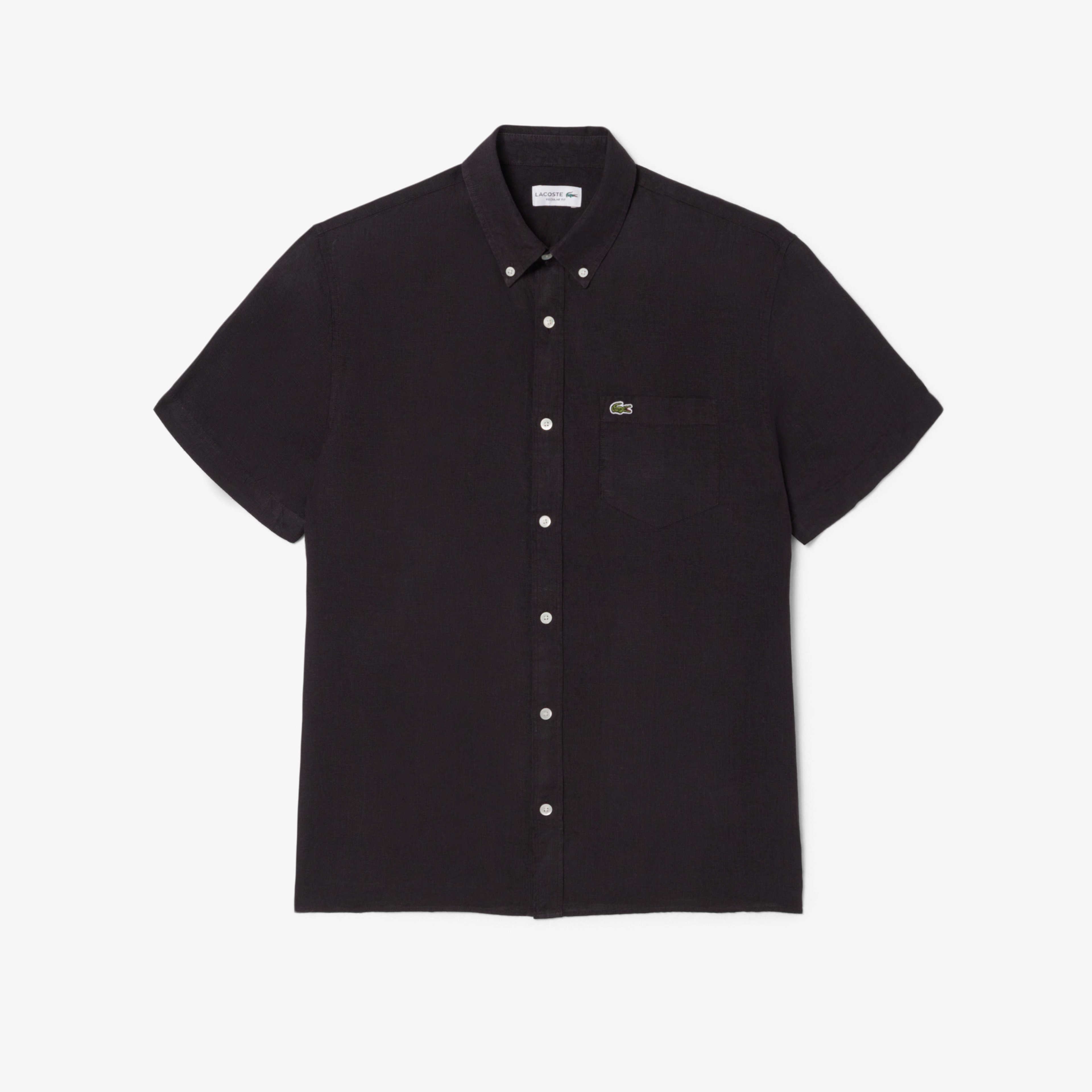 Erkek Regular Fit Kısa Kollu Düğmeli Yaka Keten Kahverengi Gömlek Erkek Regular Fit Kısa Kollu Düğmeli Yaka Keten Kahverengi Gömlek