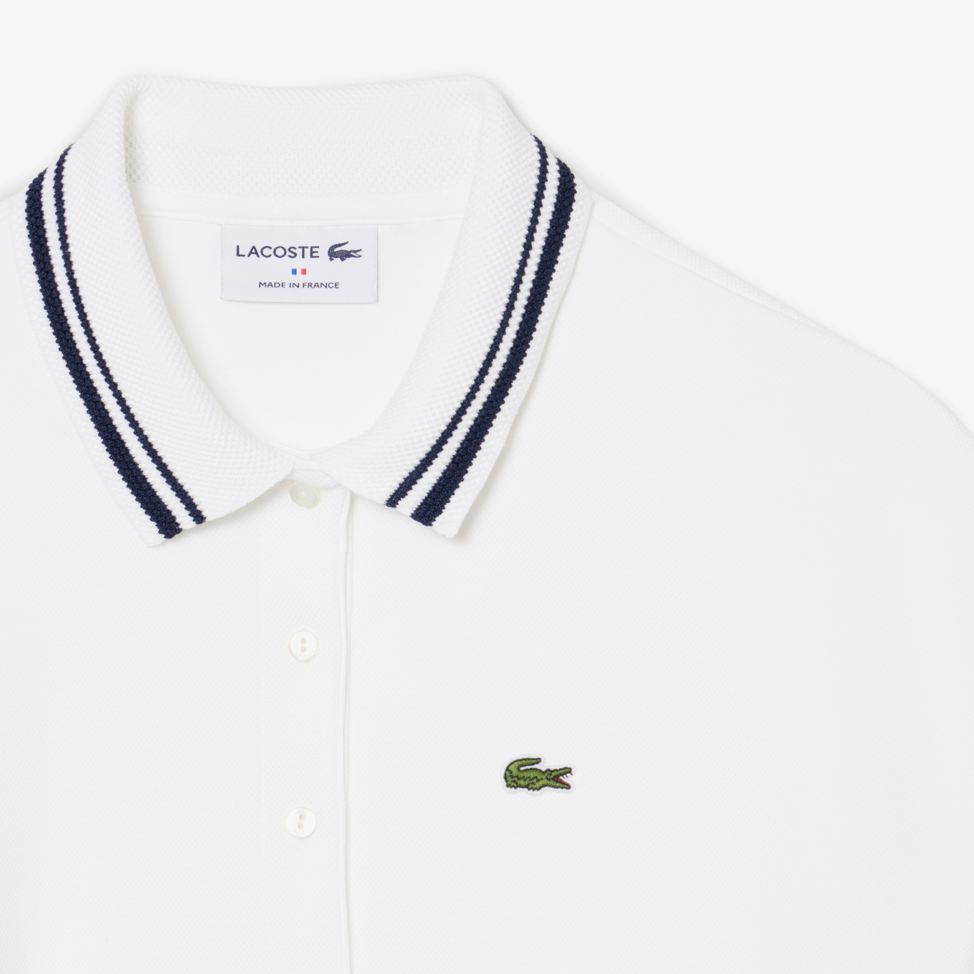 Lacoste Kadın Slim Fit Kısa Kollu Polo Yaka Beyaz Elbise görsel 6