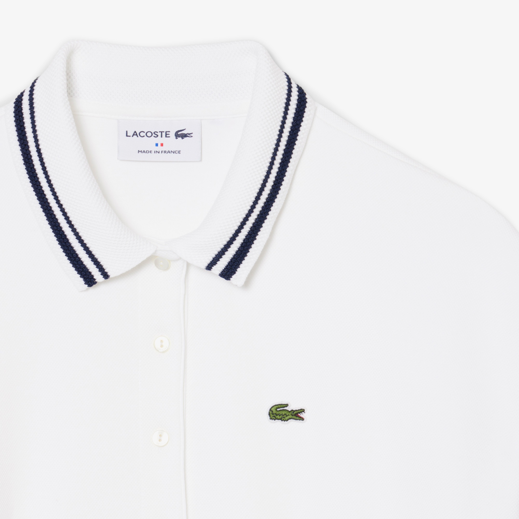 Kadın Slim Fit Kısa Kollu Polo Yaka Beyaz Elbise