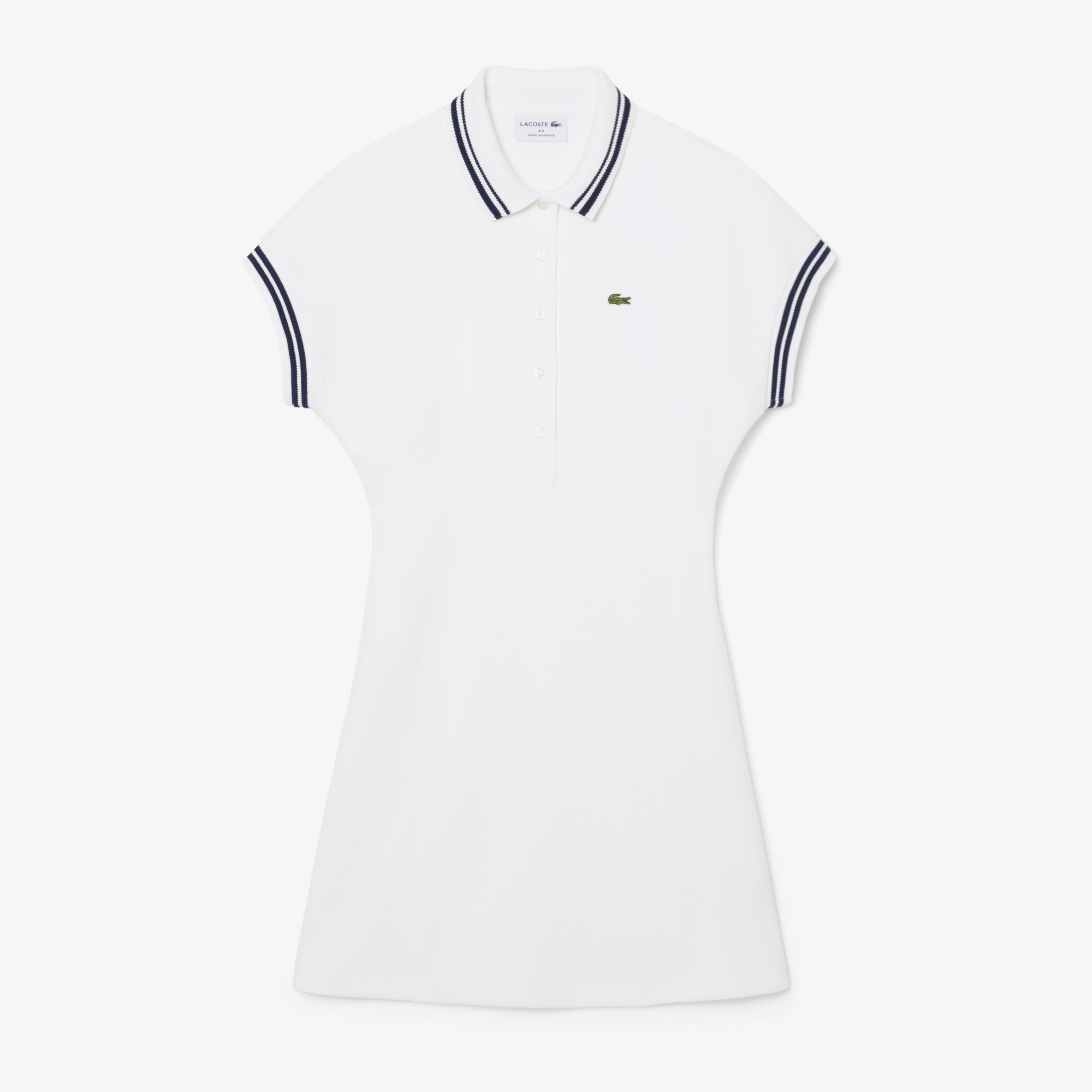 Lacoste Kadın Slim Fit Kısa Kollu Polo Yaka Beyaz Elbise görsel 5