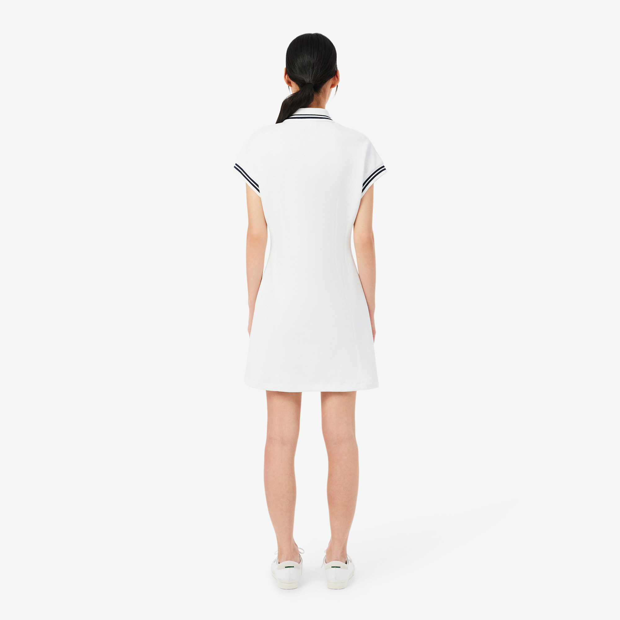 Lacoste Kadın Slim Fit Kısa Kollu Polo Yaka Beyaz Elbise görsel 3