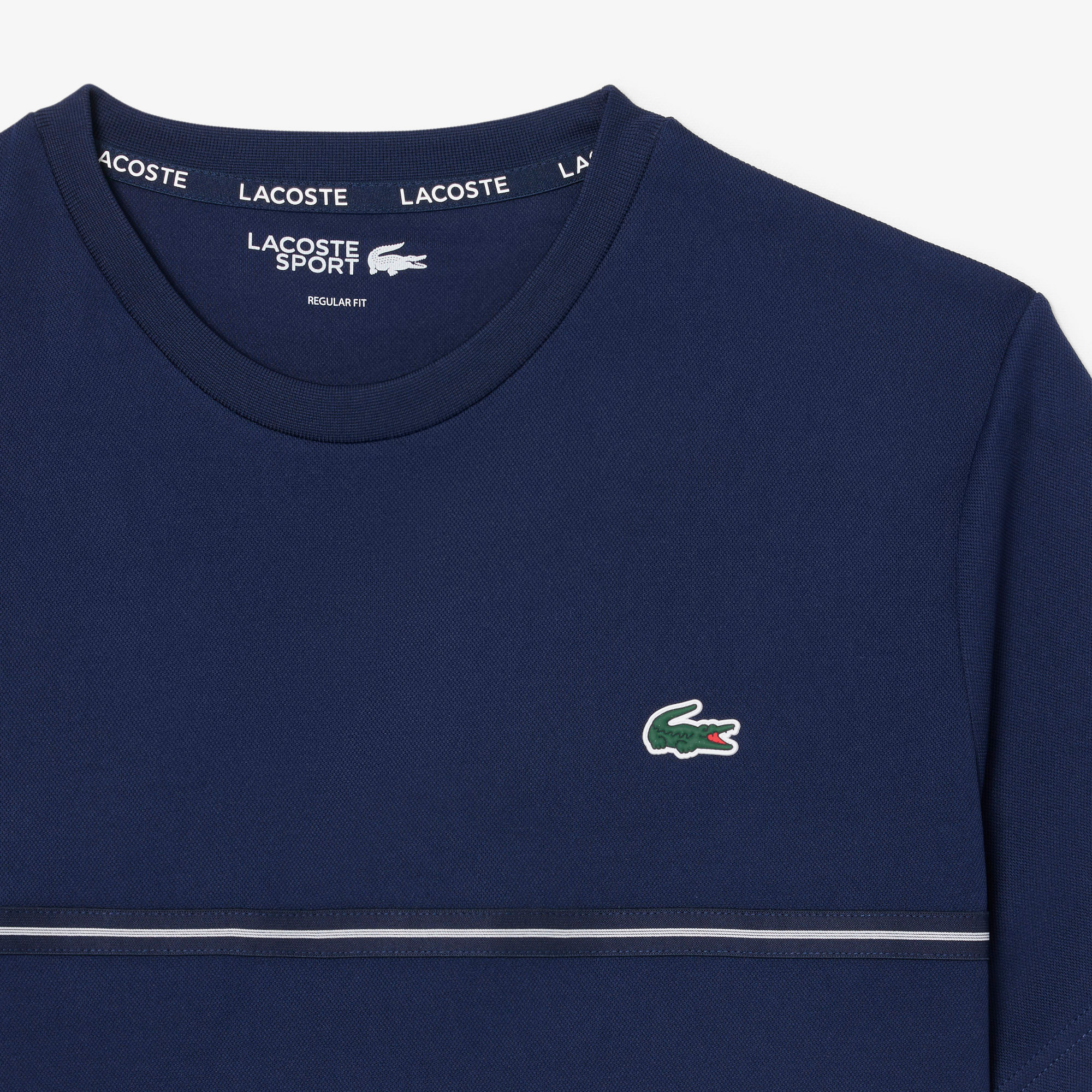 Lacoste SPORT Erkek Regular Fit Bisiklet Yaka Baskılı Lacivert T-Shirt görsel 7
