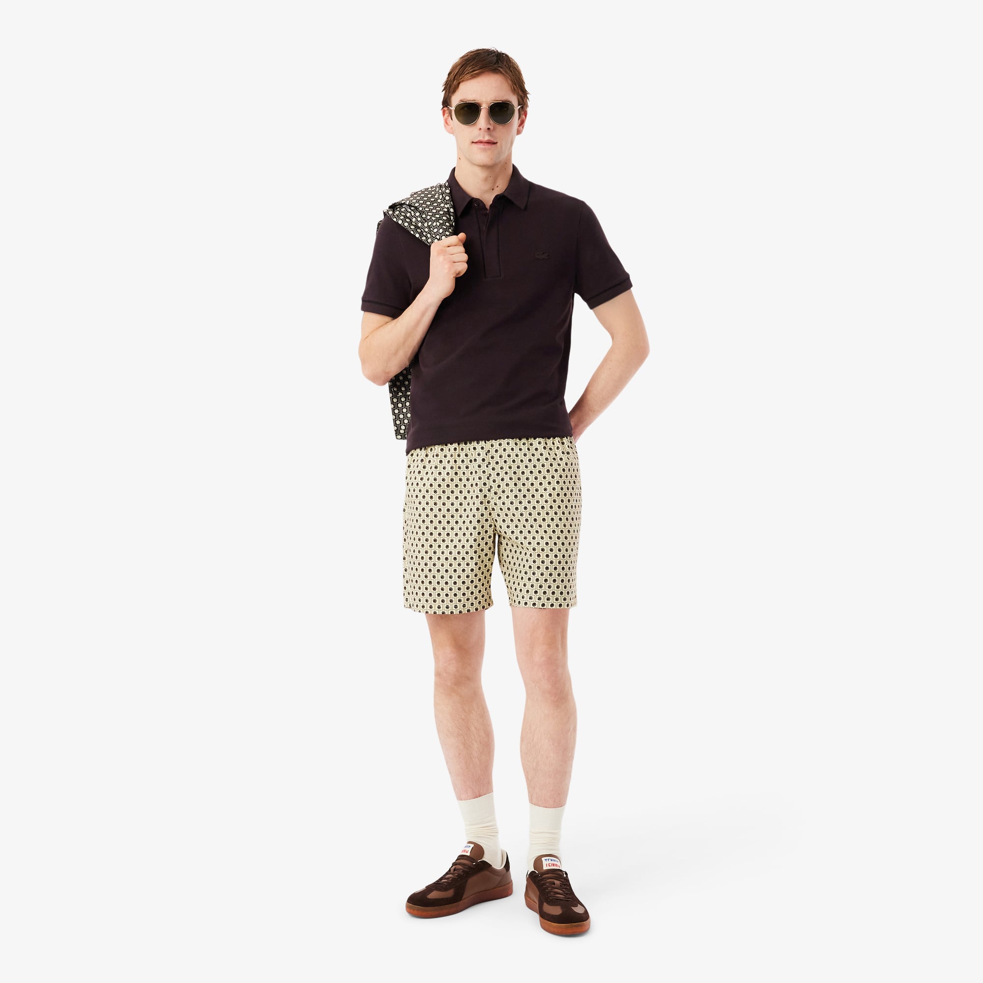Lacoste Erkek Regular Fit Organik Pamuk Kahverengi Paris Polo görsel 4