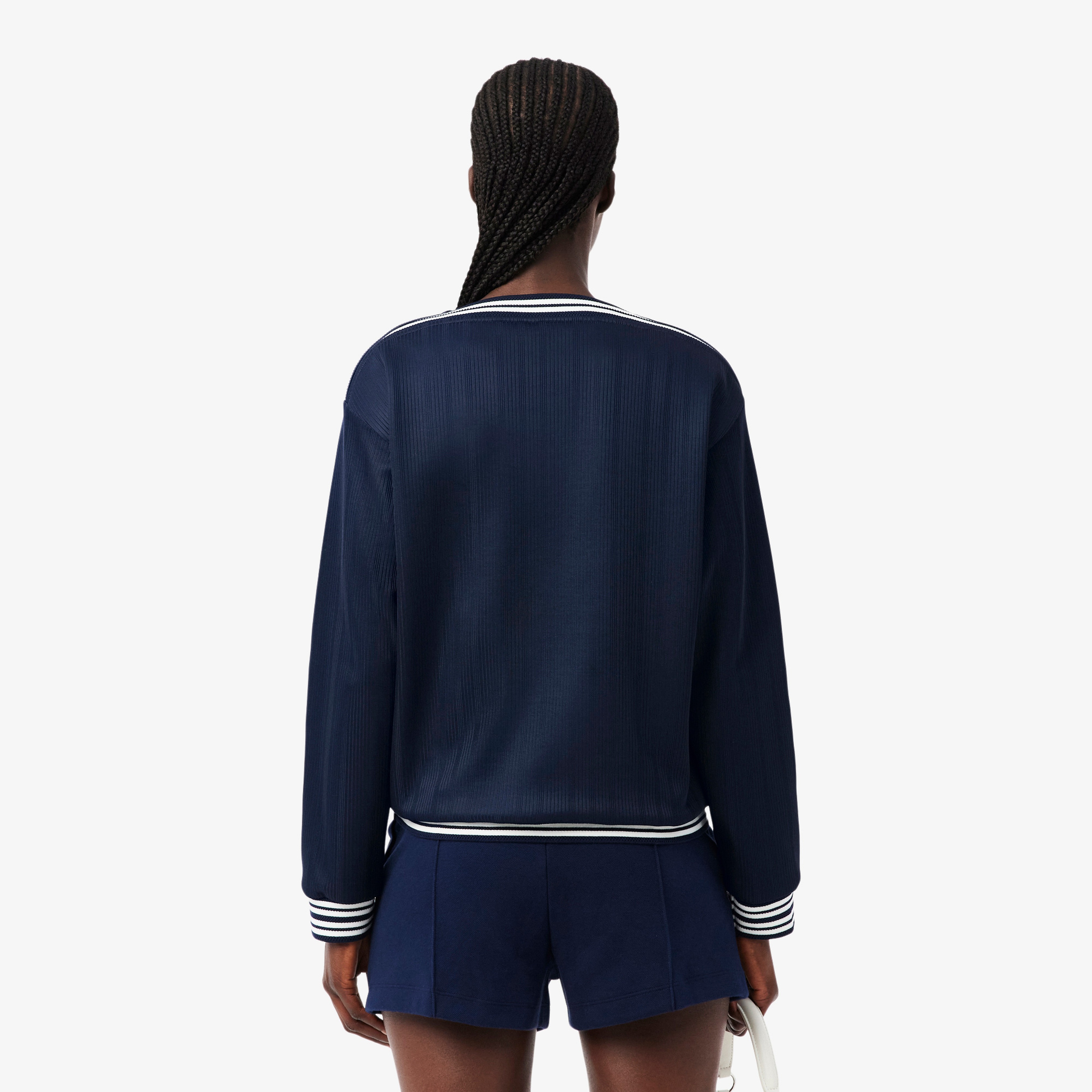 Kadın Relaxed Fit Bisiklet Yaka Lacivert Sweatshirt