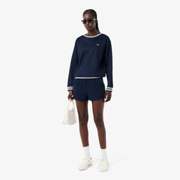 Kadın Relaxed Fit Bisiklet Yaka Lacivert Sweatshirt Lacivert