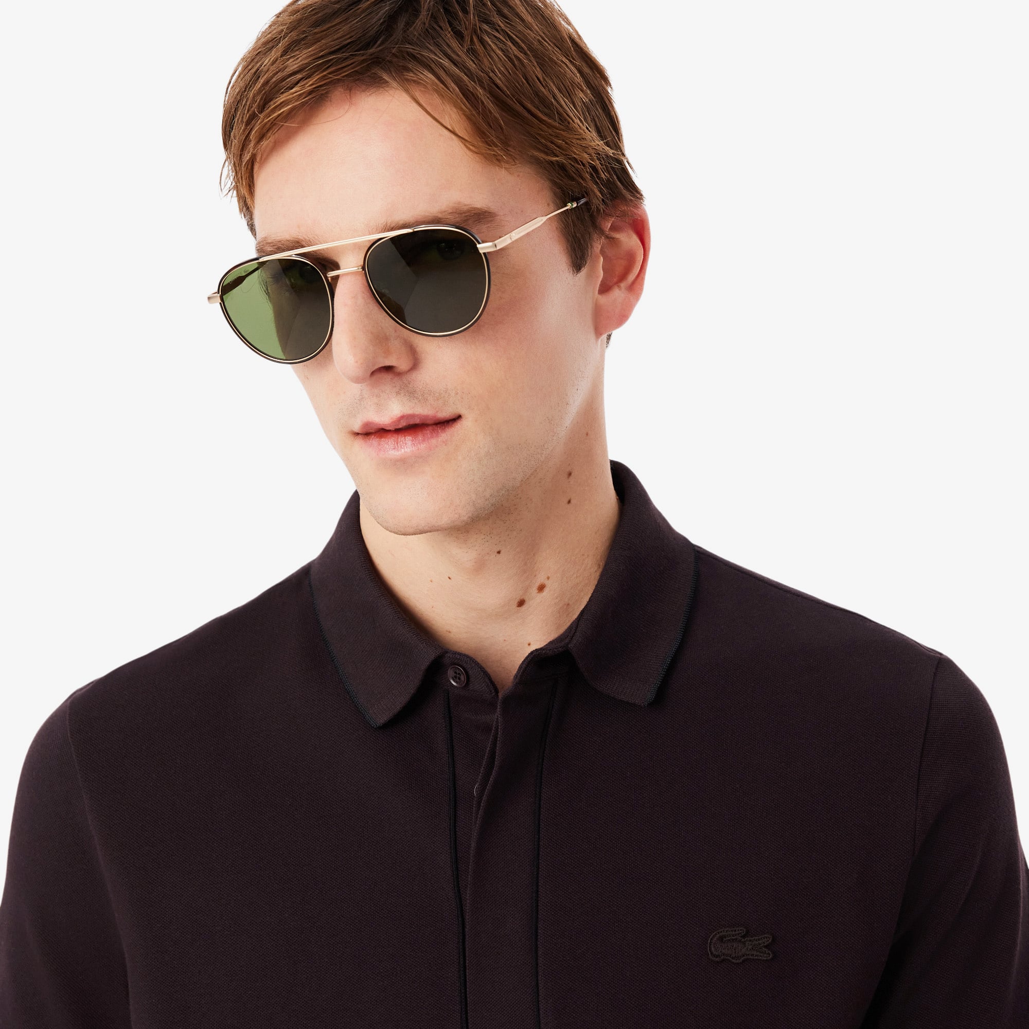 Lacoste Erkek Regular Fit Organik Pamuk Kahverengi Paris Polo görsel 2