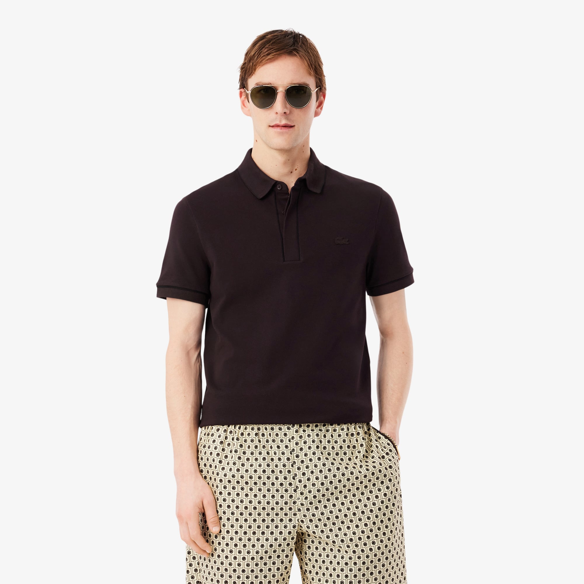 Lacoste Erkek Regular Fit Organik Pamuk Kahverengi Paris Polo