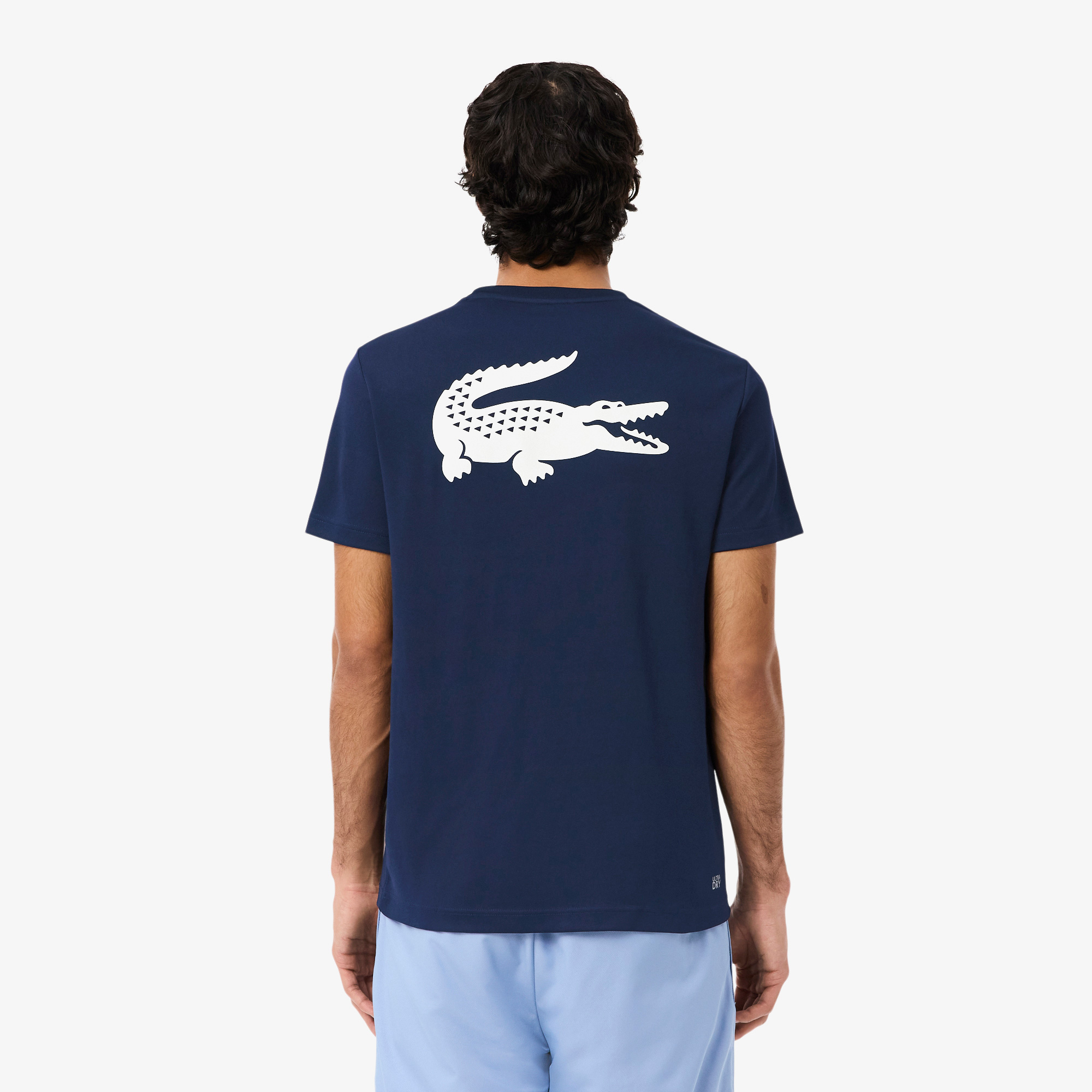 Lacoste SPORT Erkek Regular Fit Bisiklet Yaka Baskılı Lacivert T-Shirt görsel 3