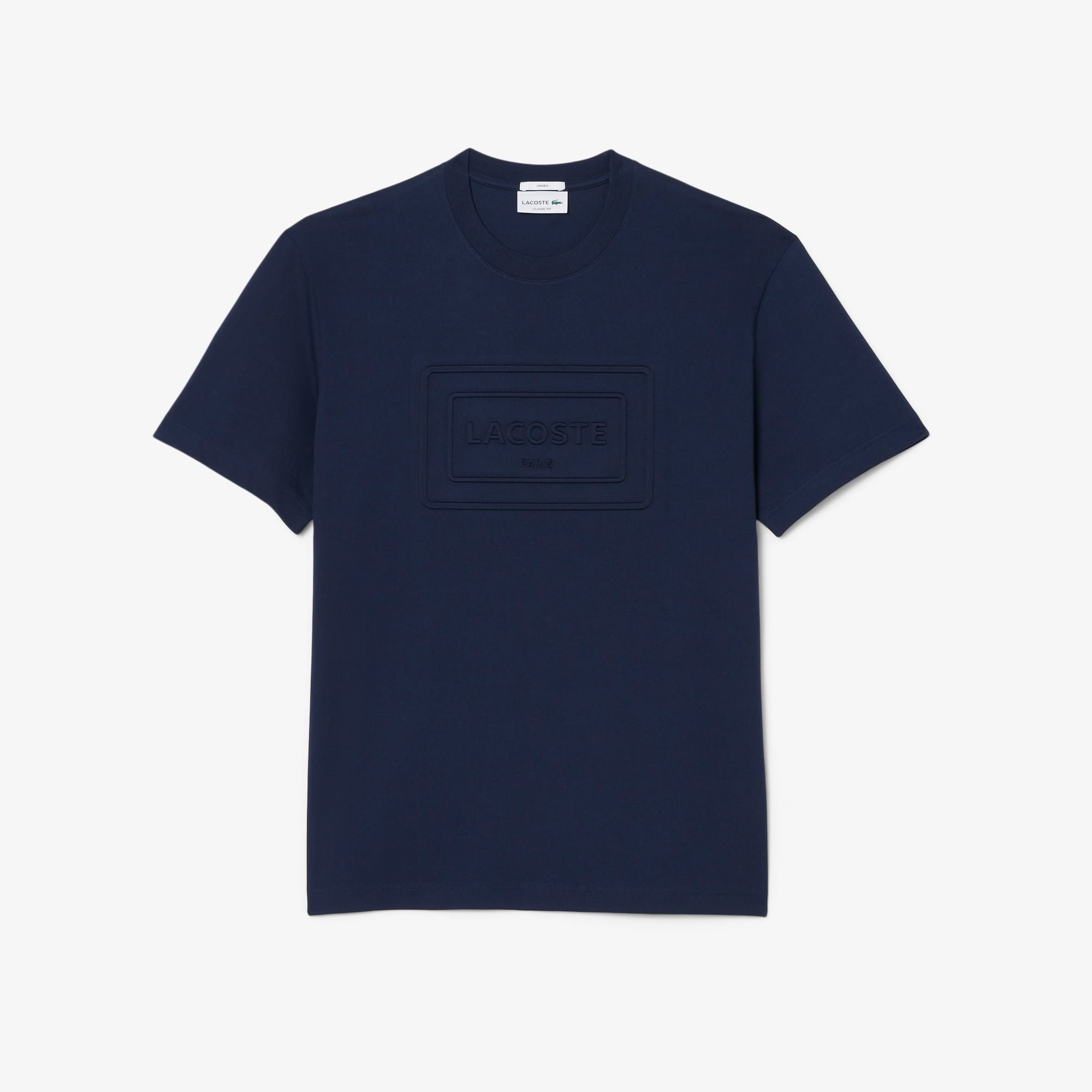Lacoste Unisex Classic Fit Bisiklet Yaka Baskılı Lacivert T-Shirt görsel 5