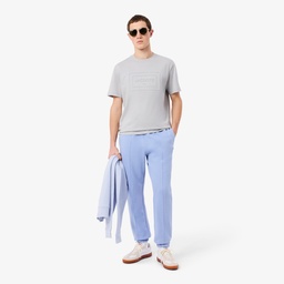 Unisex Classic Fit Bisiklet Yaka Baskılı Gri T-Shirt Gri