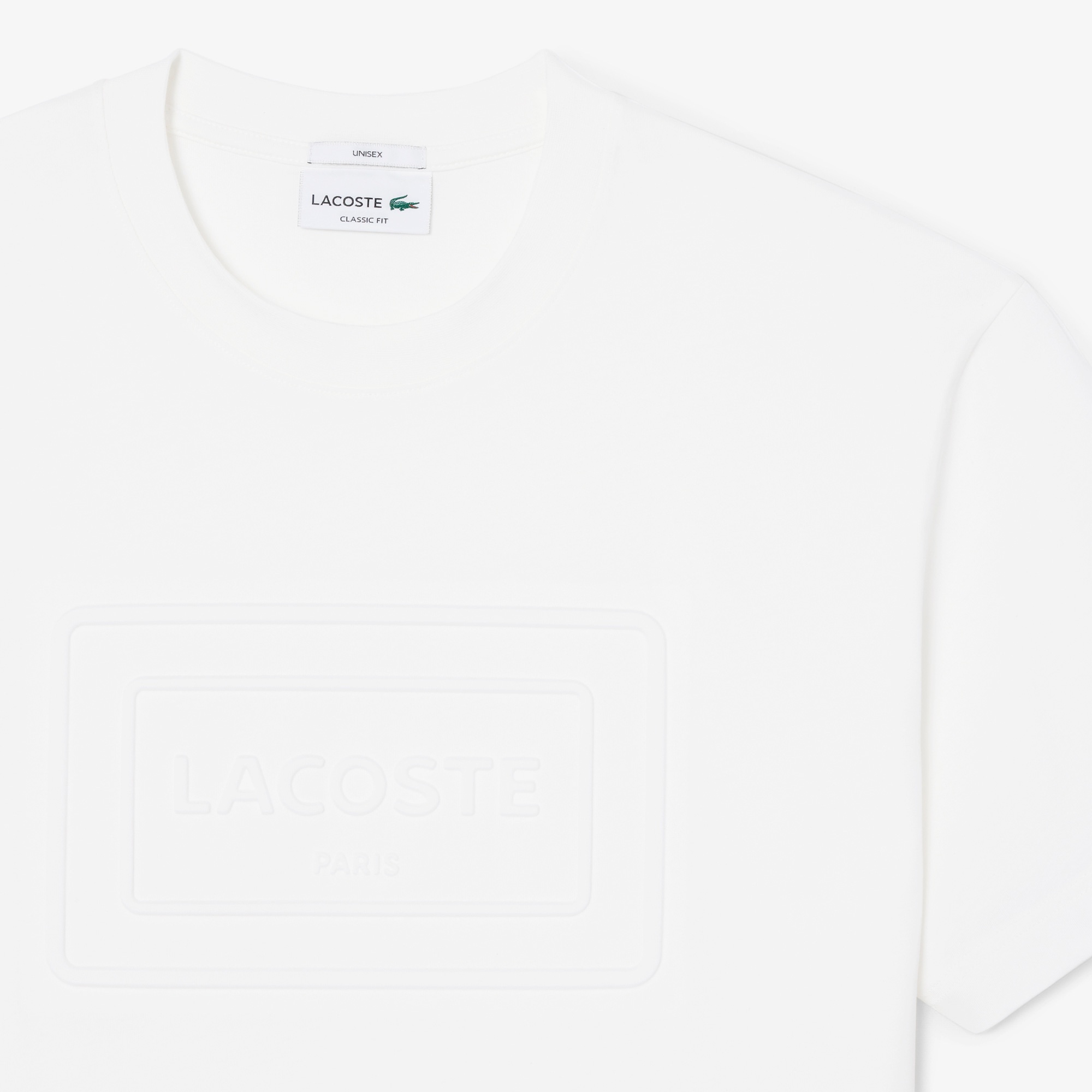 Unisex Classic Fit Bisiklet Yaka Baskılı Beyaz T-Shirt