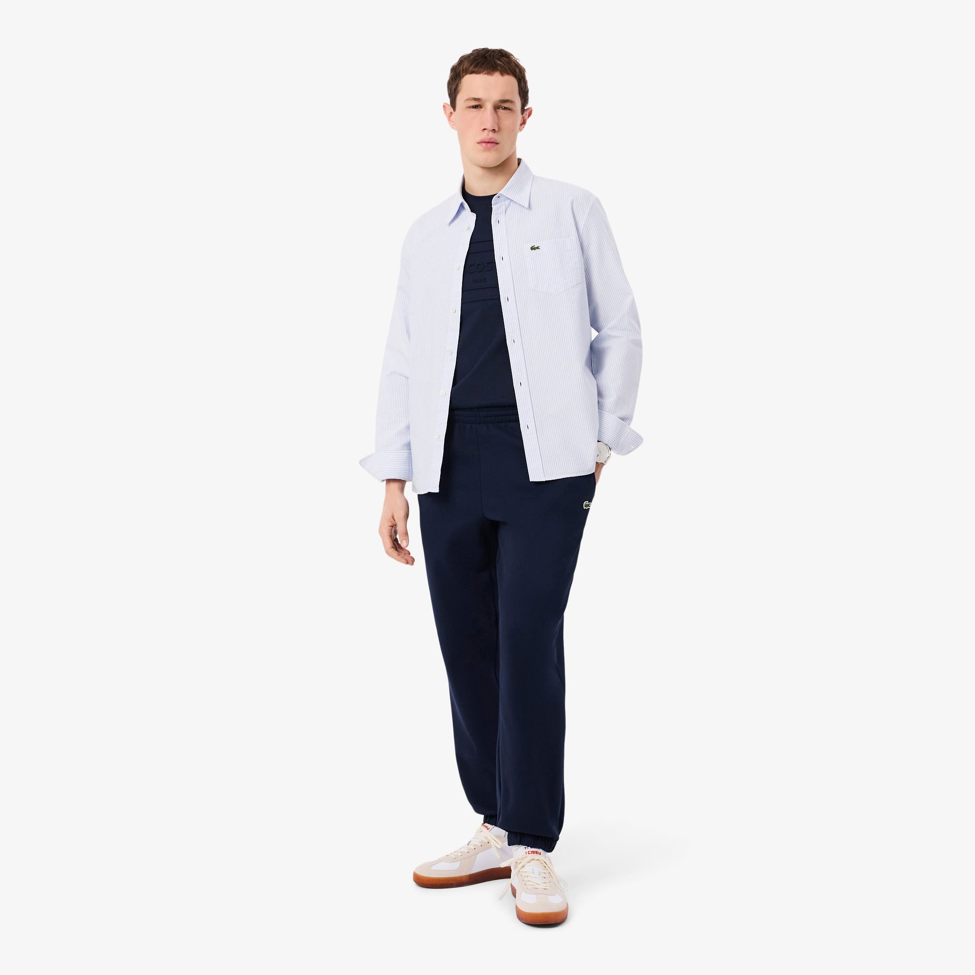 Lacoste Unisex Classic Fit Bisiklet Yaka Baskılı Lacivert T-Shirt görsel 4