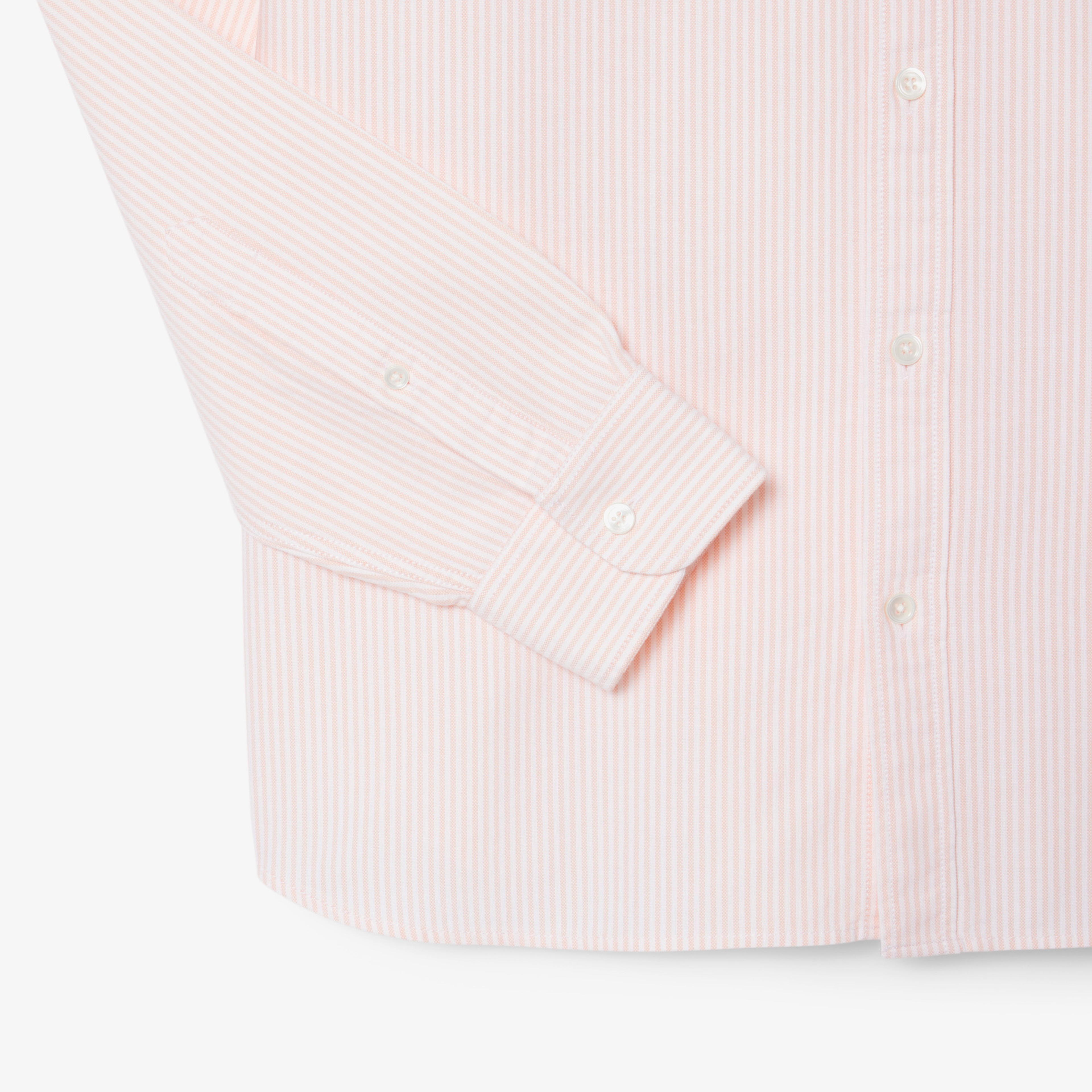 Erkek Regular Fit Çizgili Organik Pamuk Pembe Gömlek