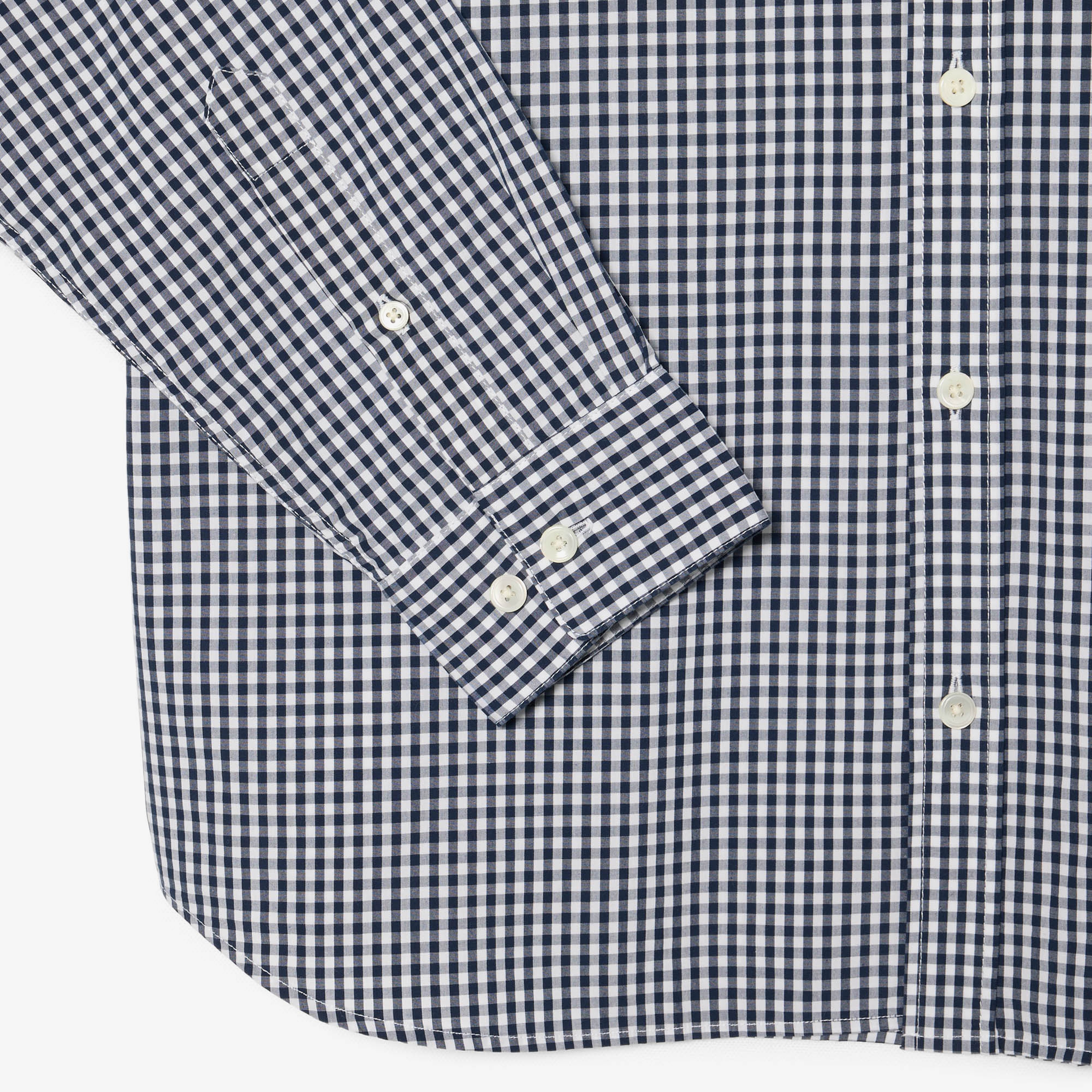 Erkek Regular Fit Düğmeli Yaka Ekose Lacivert Gömlek