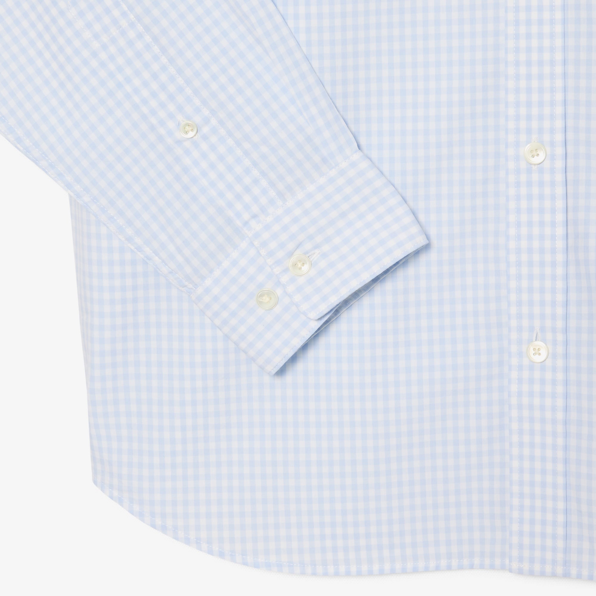 Erkek Regular Fit Düğmeli Yaka Ekose Açık Mavi Gömlek