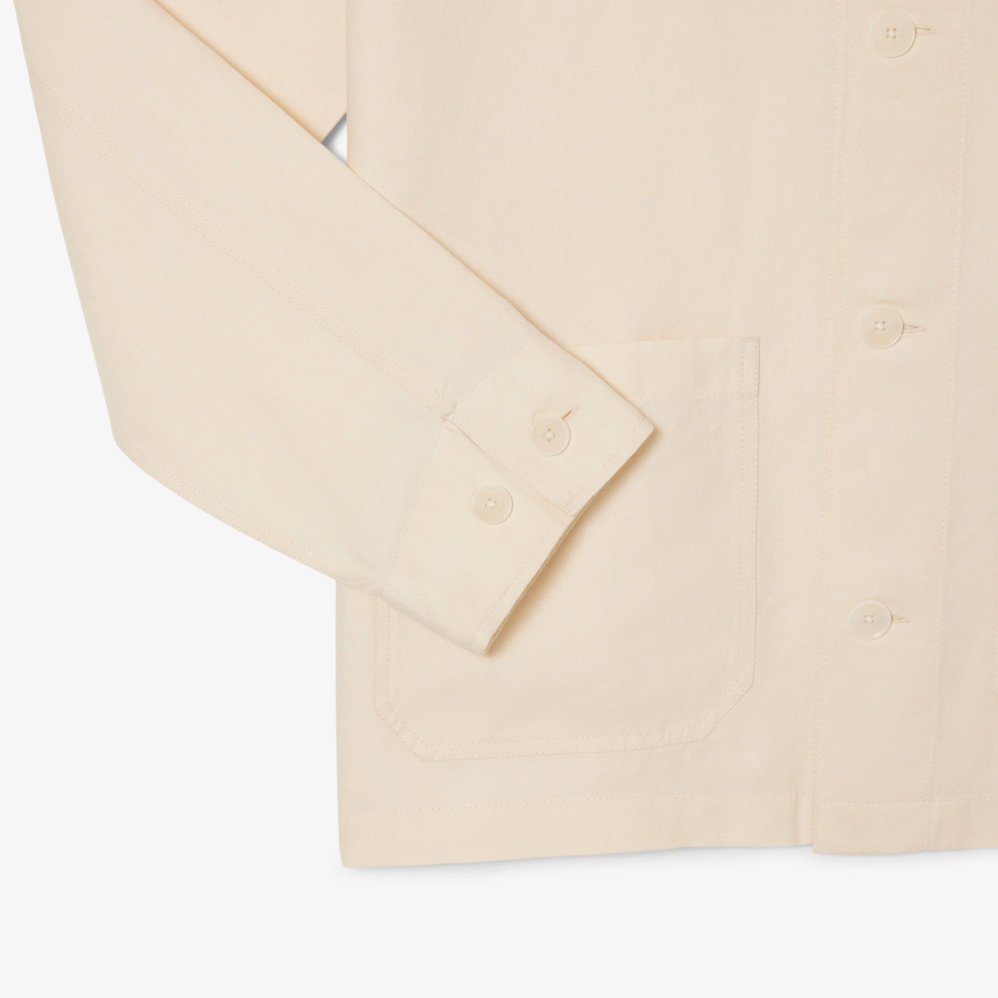 Lacoste Erkek Relaxed Fit Keten Bej Dış Gömlek görsel 7