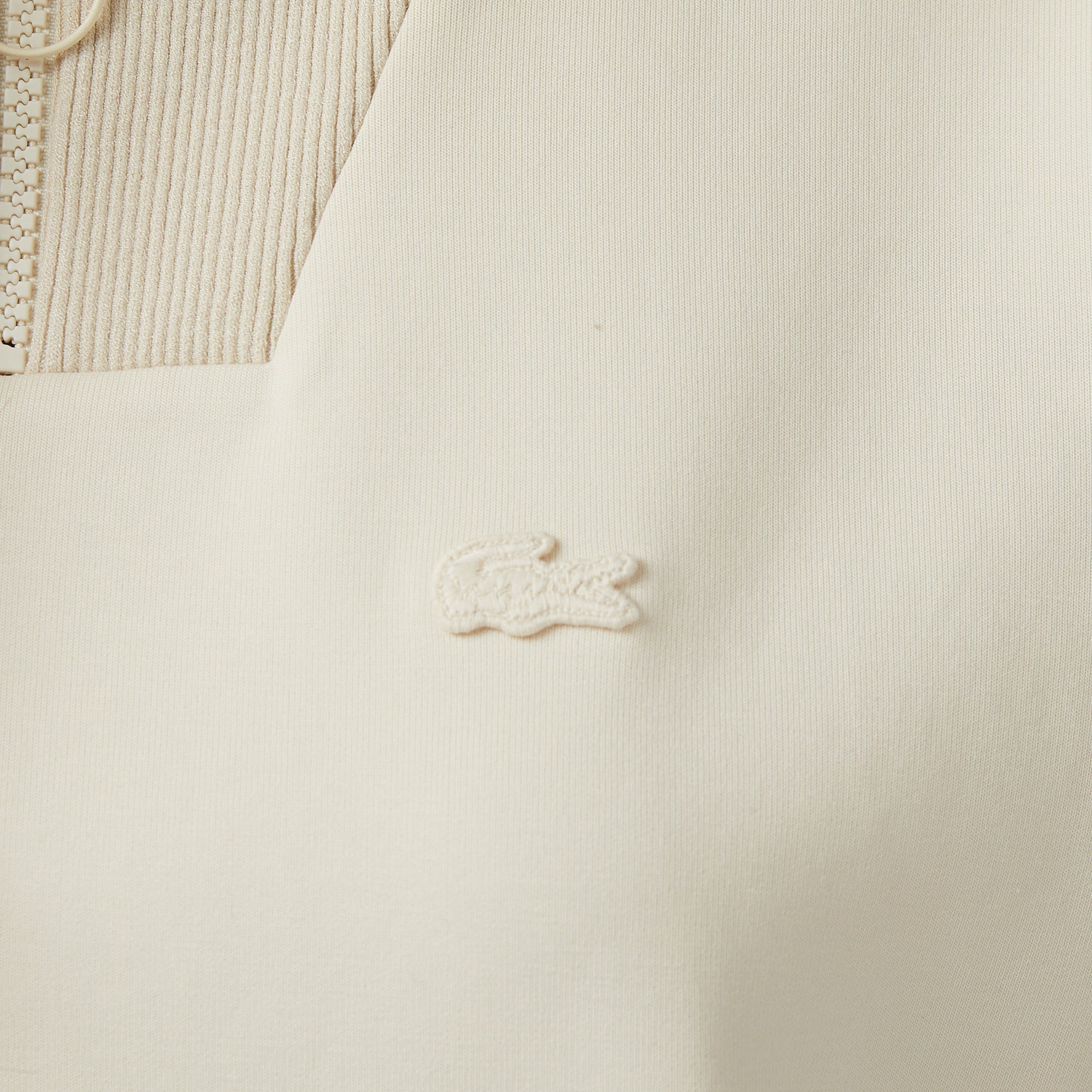 Kadın Relaxed Fit Yarım Fermuarlı Krem Sweatshirt