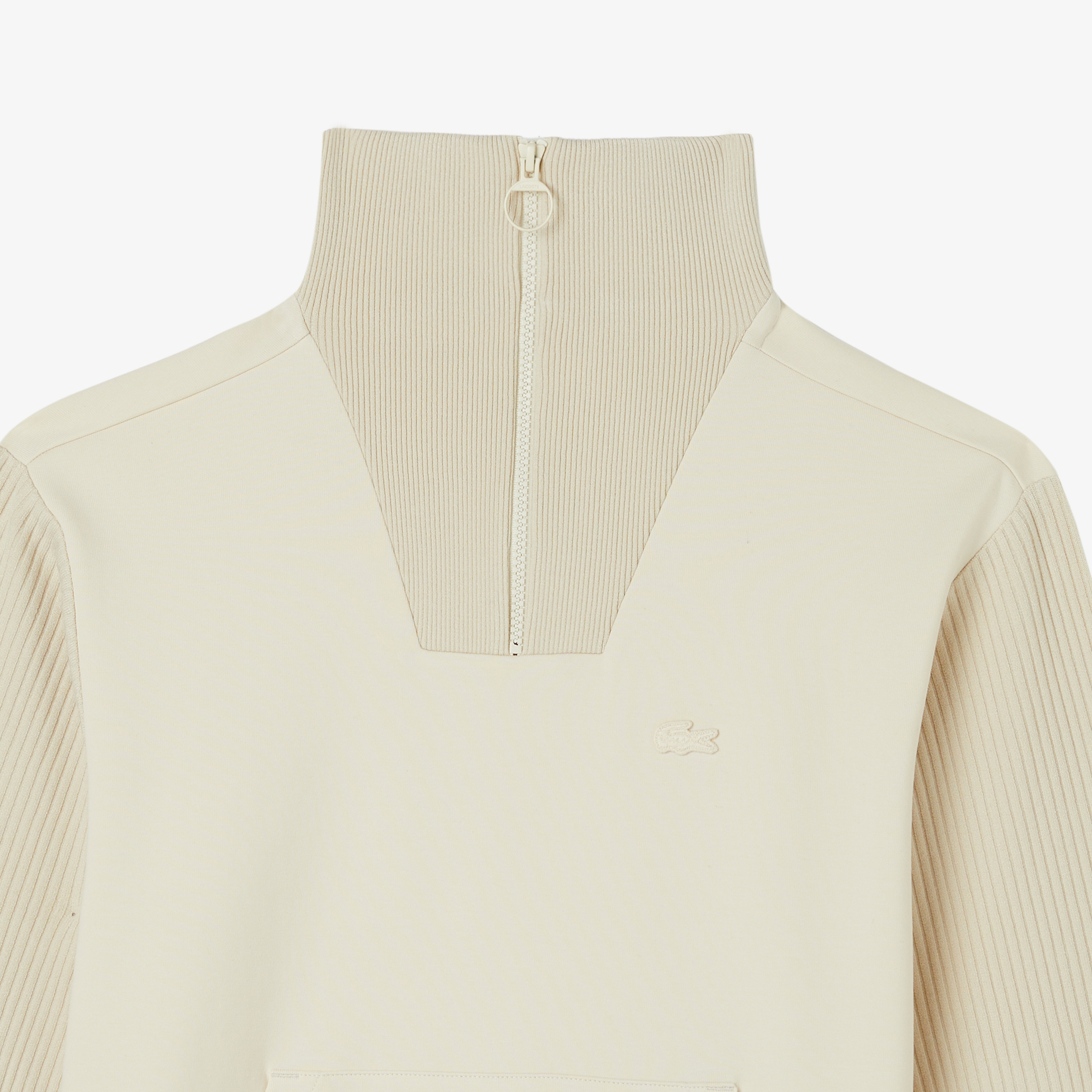 Kadın Relaxed Fit Yarım Fermuarlı Krem Sweatshirt Kadın Relaxed Fit Yarım Fermuarlı Krem Sweatshirt