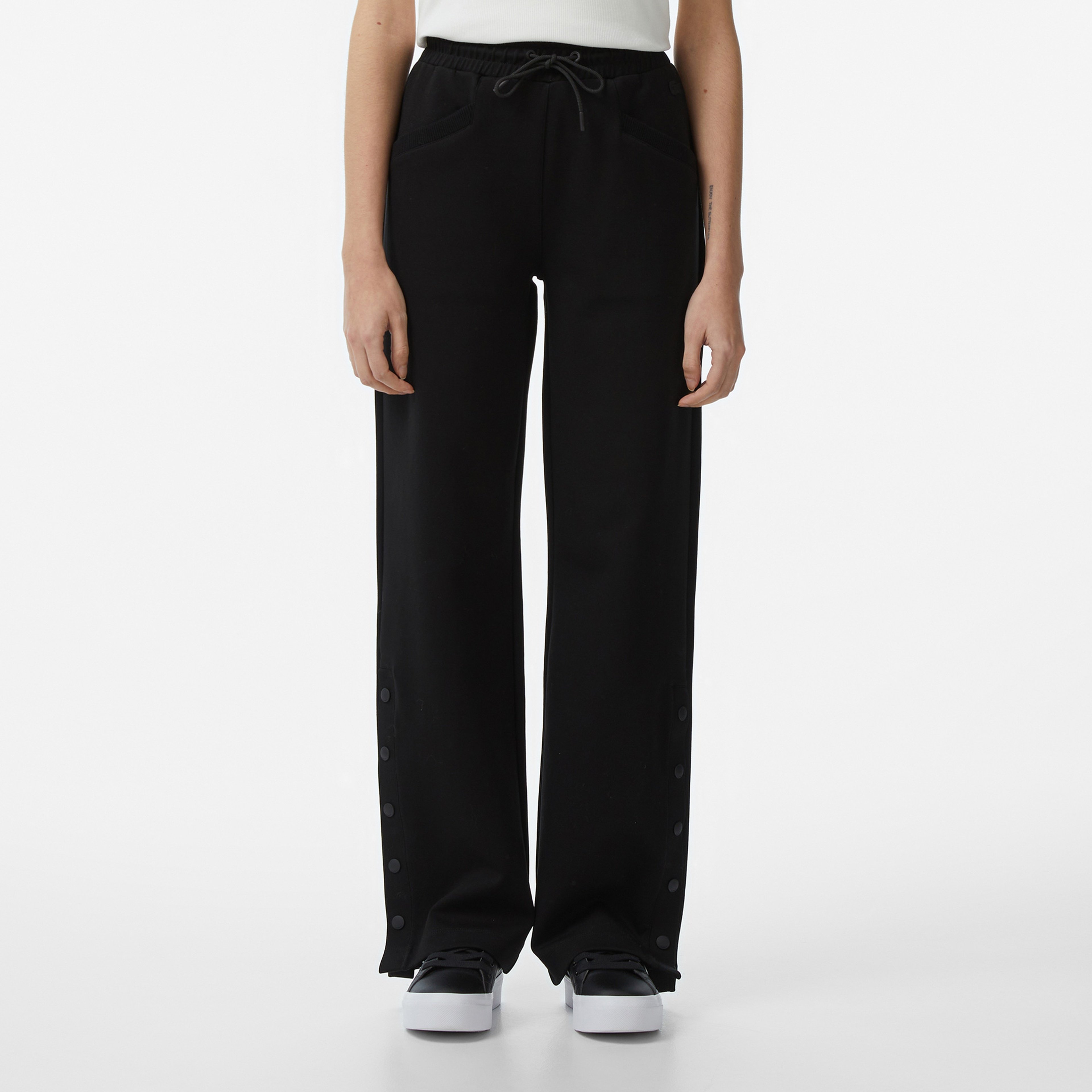 Kadın Straight Fit Siyah Eşofman Altı