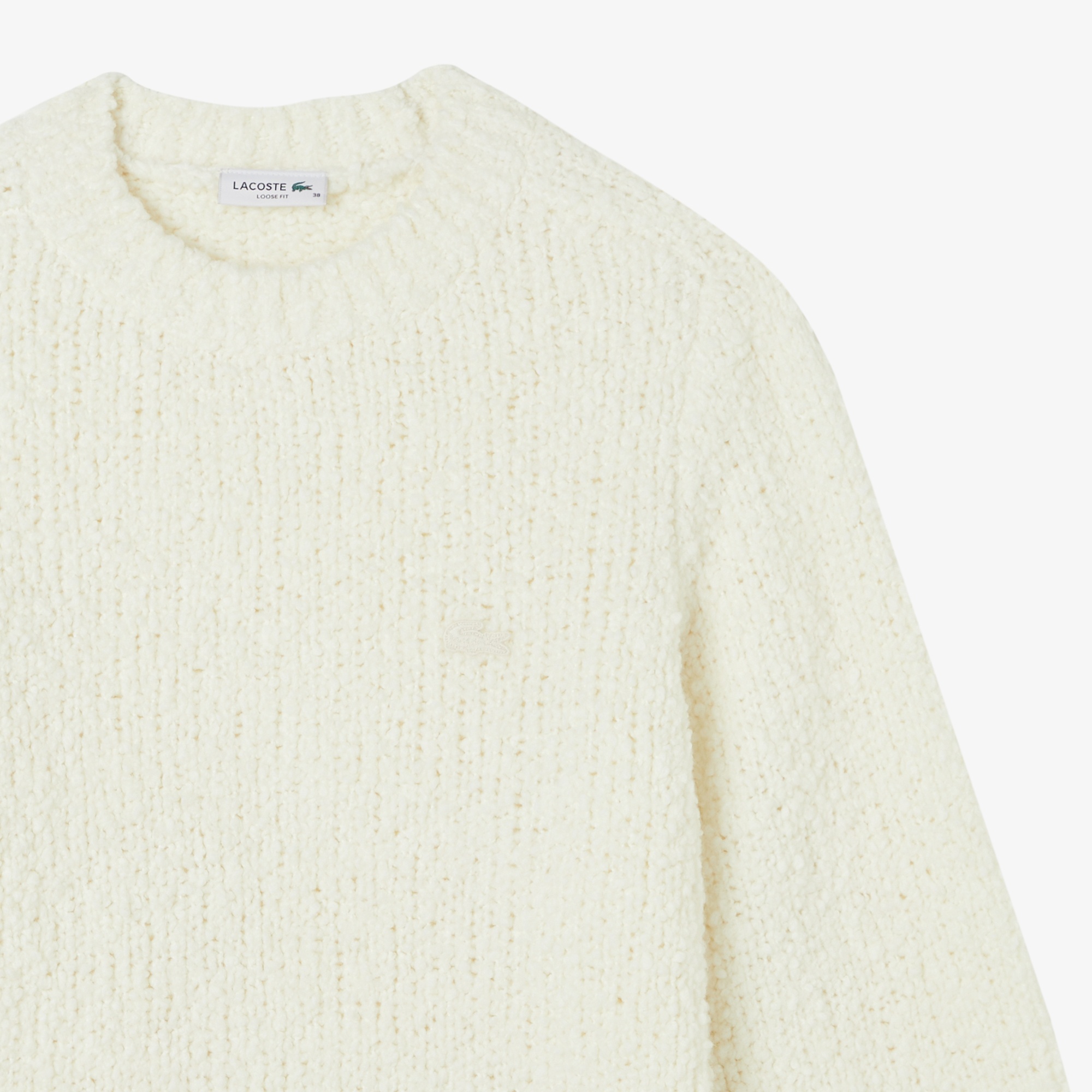 Kadın Classic Fit Bisiklet Yaka Yün Krem Kazak