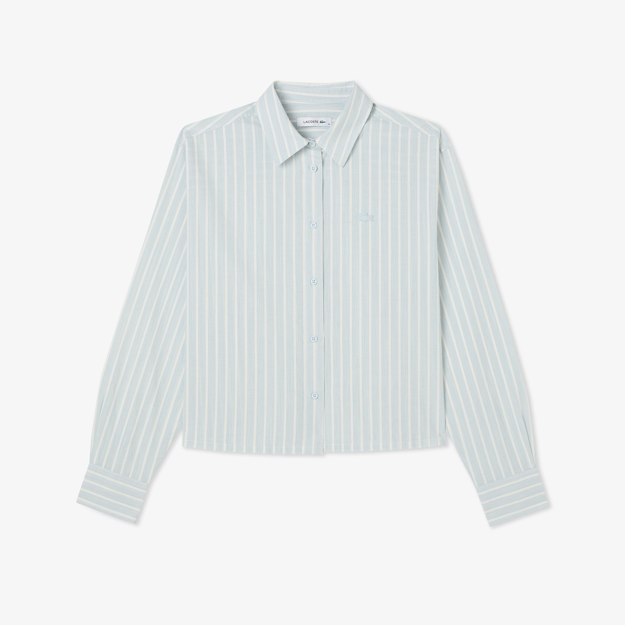 Kadın Relaxed Fit Çizgili Mavi Gömlek