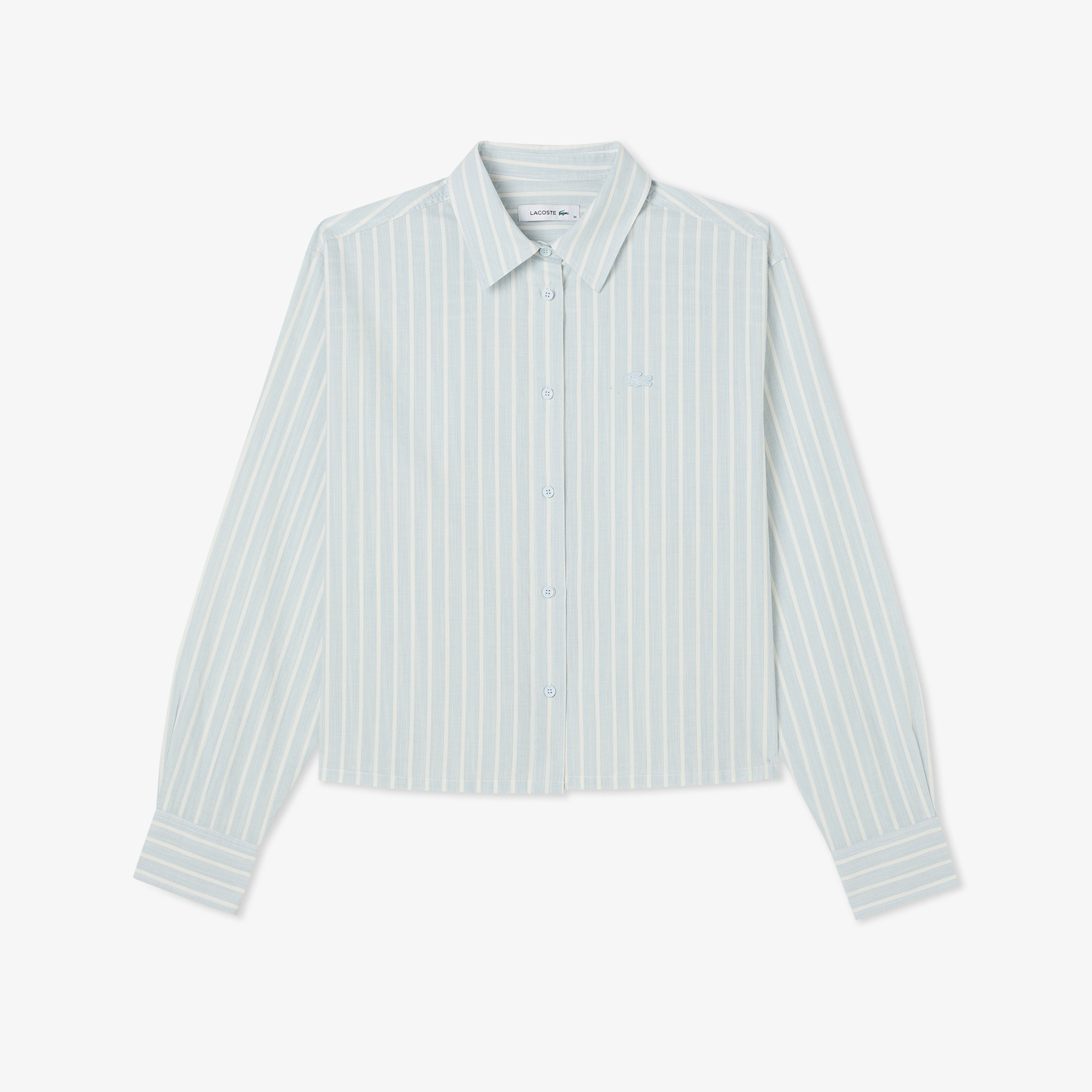 Kadın Relaxed Fit Çizgili Mavi Gömlek