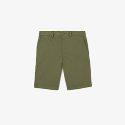 Erkek Slim Fit Haki Bermuda Şort Yeşil