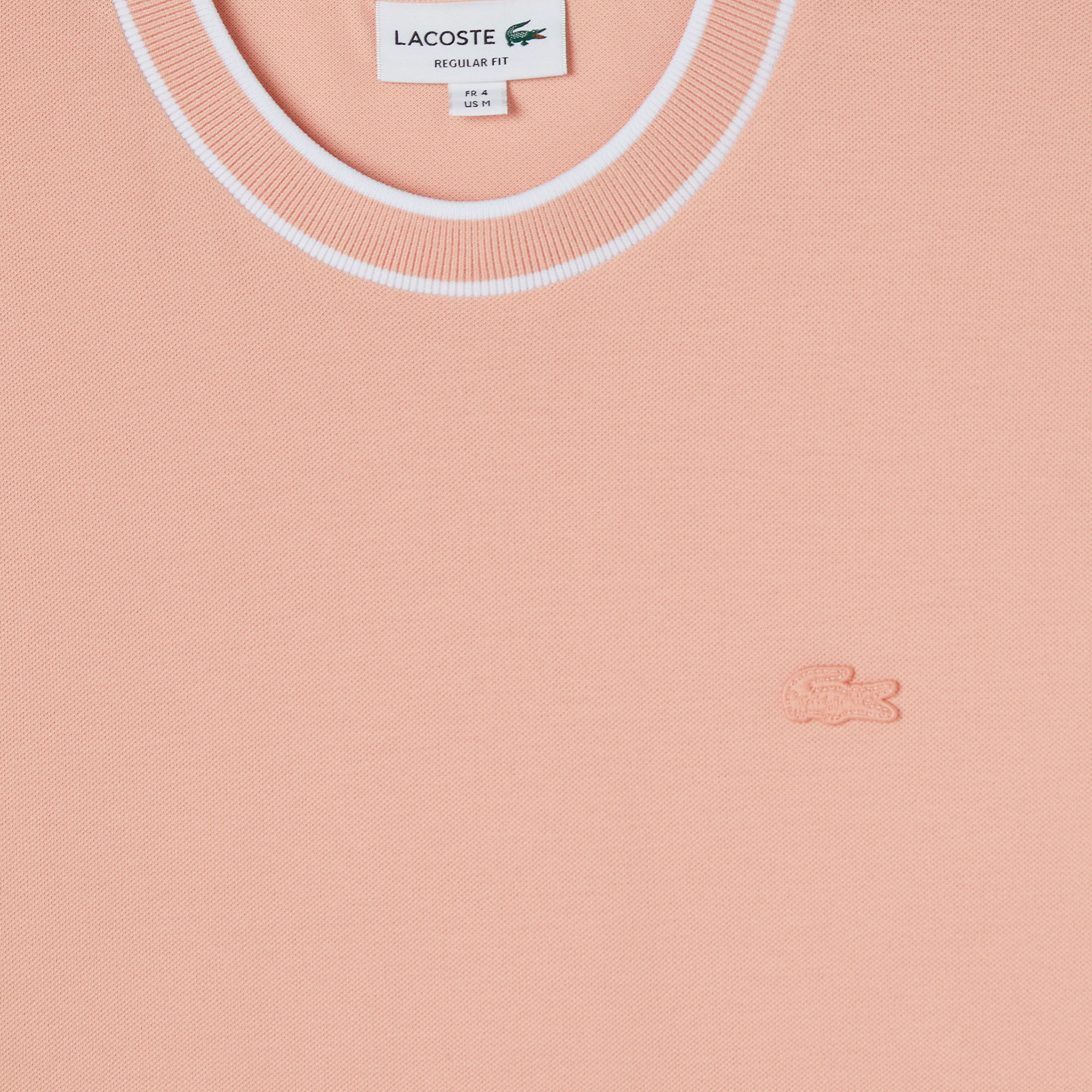 Lacoste Erkek Regular Fit Bisiklet Yaka Pembe T-Shirt görsel 4