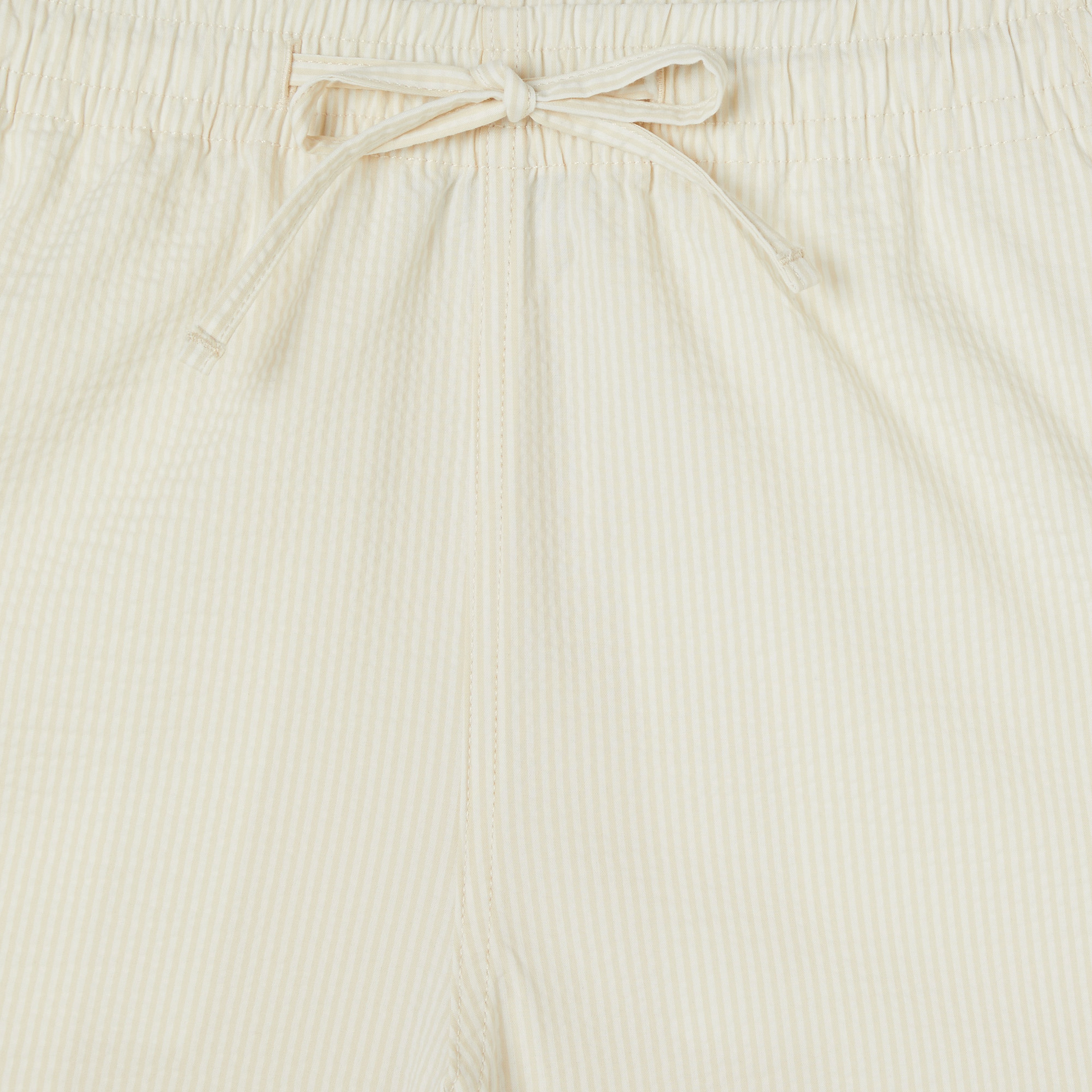 Erkek Relaxed Fit Çizgili Beyaz Şort