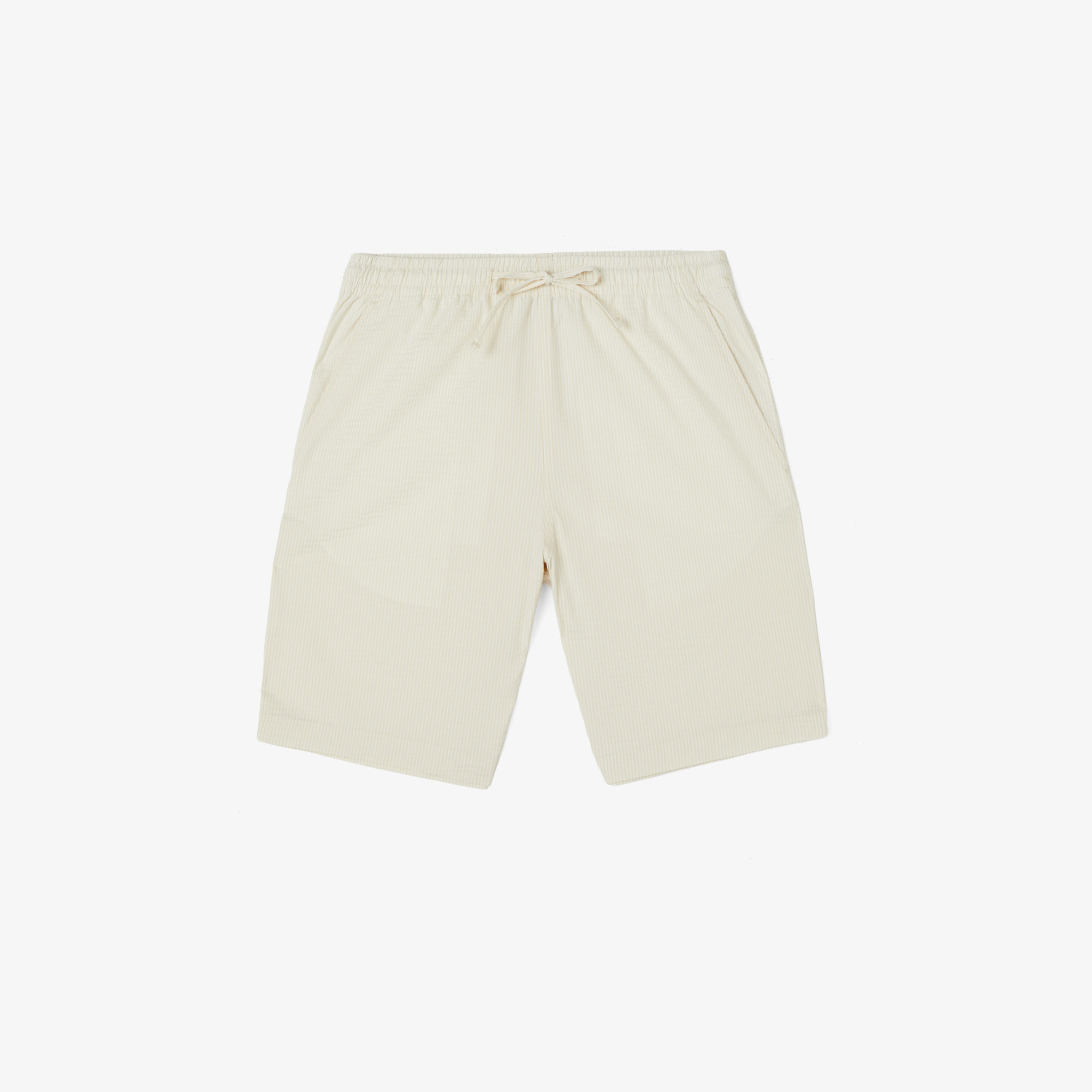 Lacoste Erkek Relaxed Fit Çizgili Beyaz Şort görsel 3