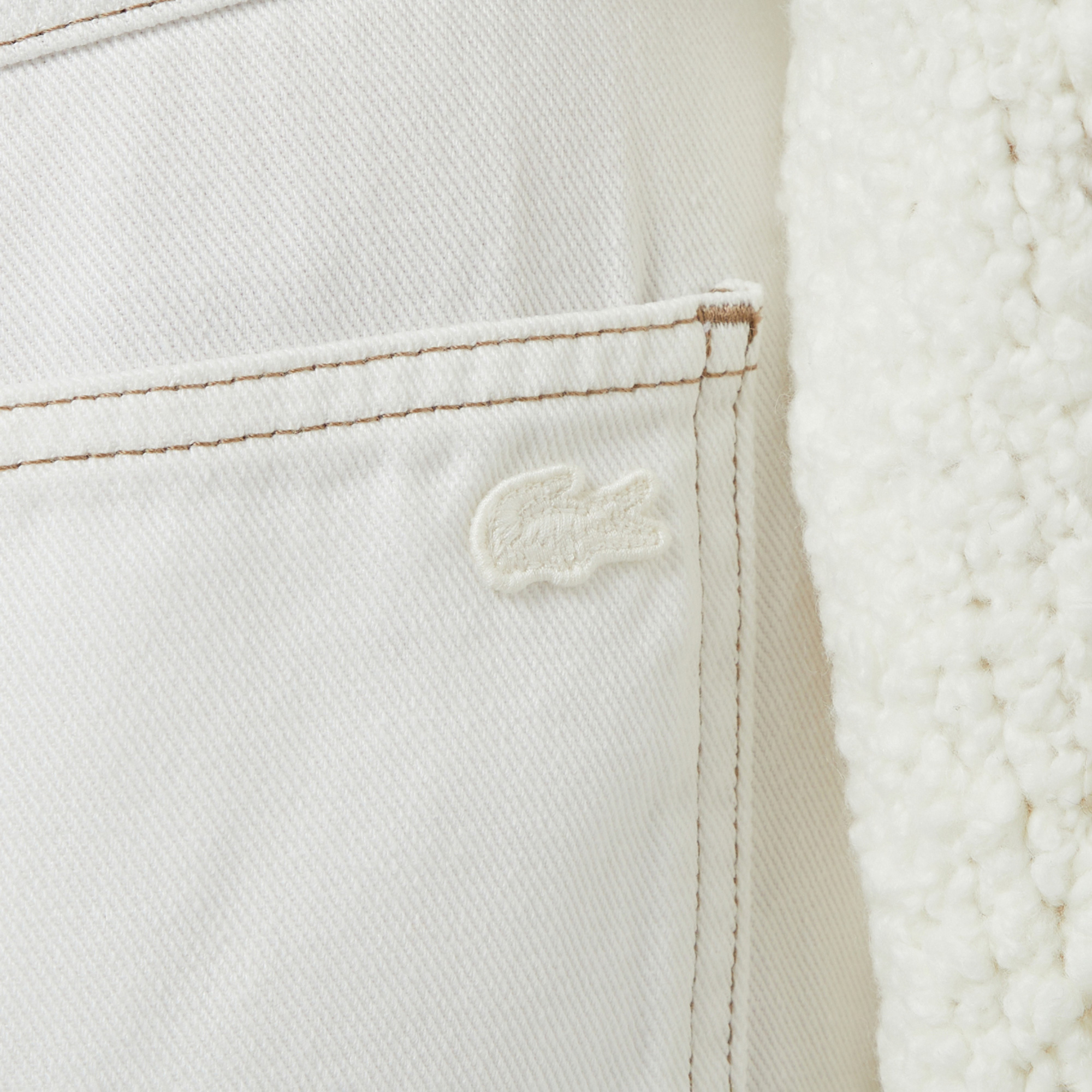 Lacoste Kadın Regular Fit Krem Jean Pantolon görsel 8