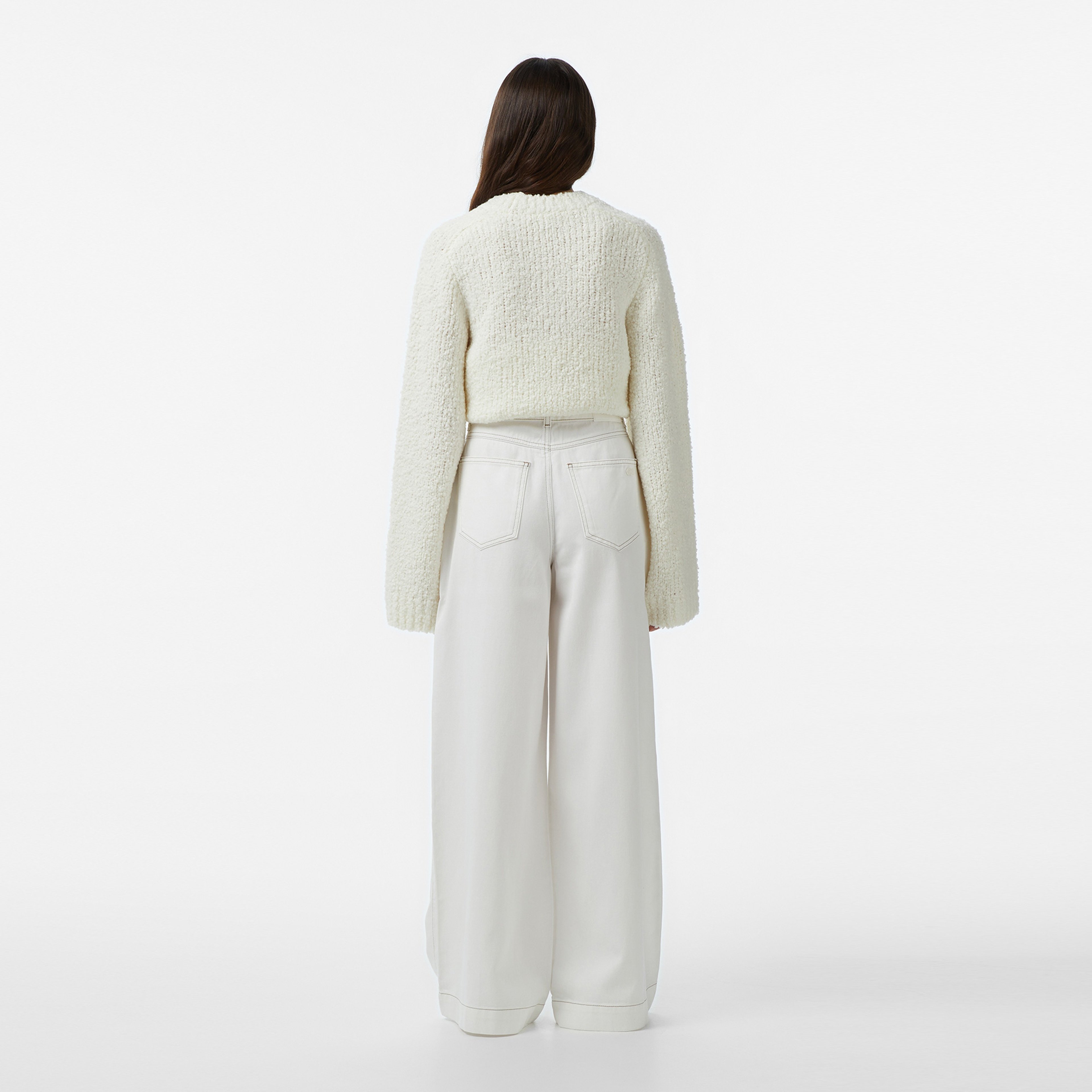 Kadın Regular Fit Krem Jean Pantolon Kadın Regular Fit Krem Jean Pantolon