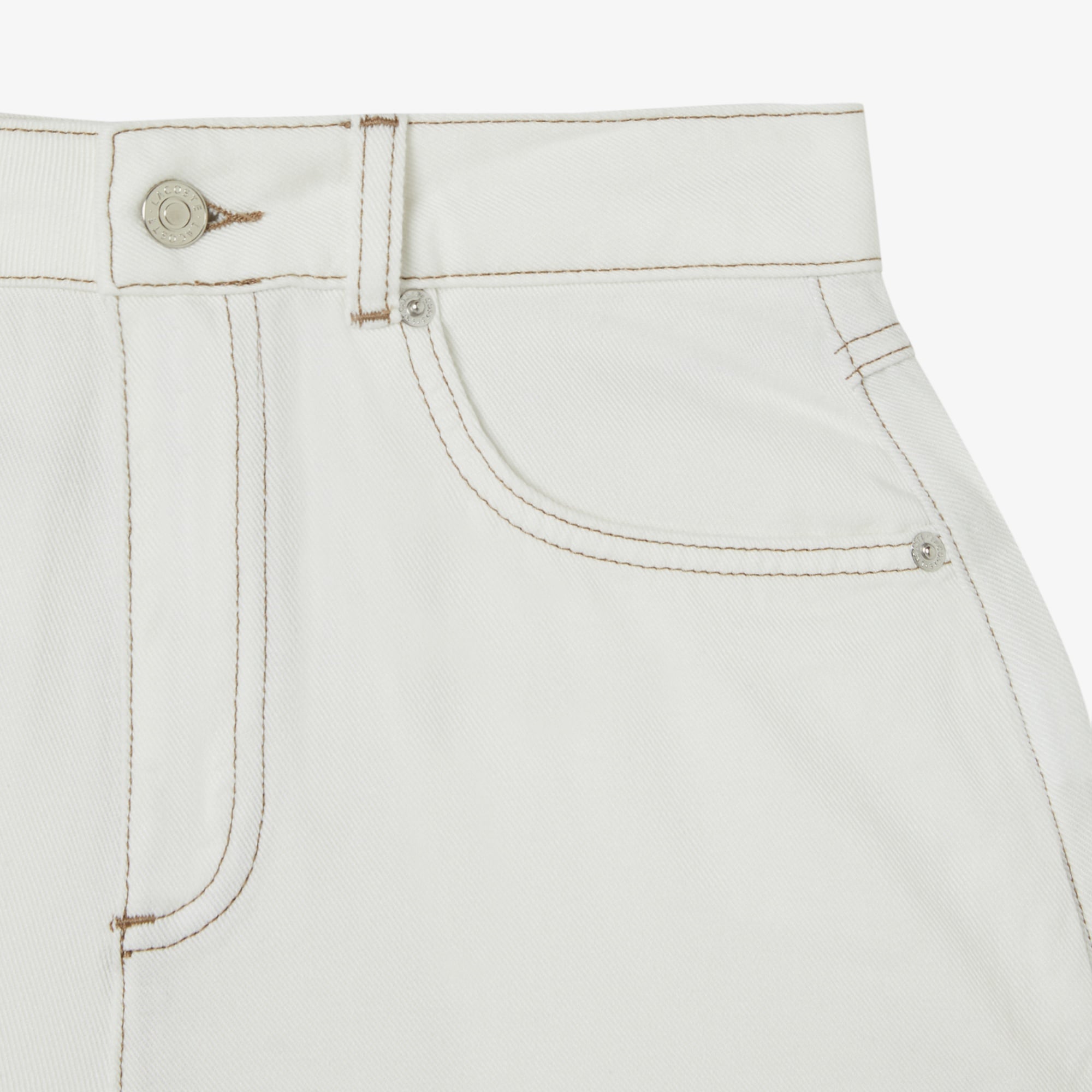 Kadın Slim Fit Krem Bermuda Şort