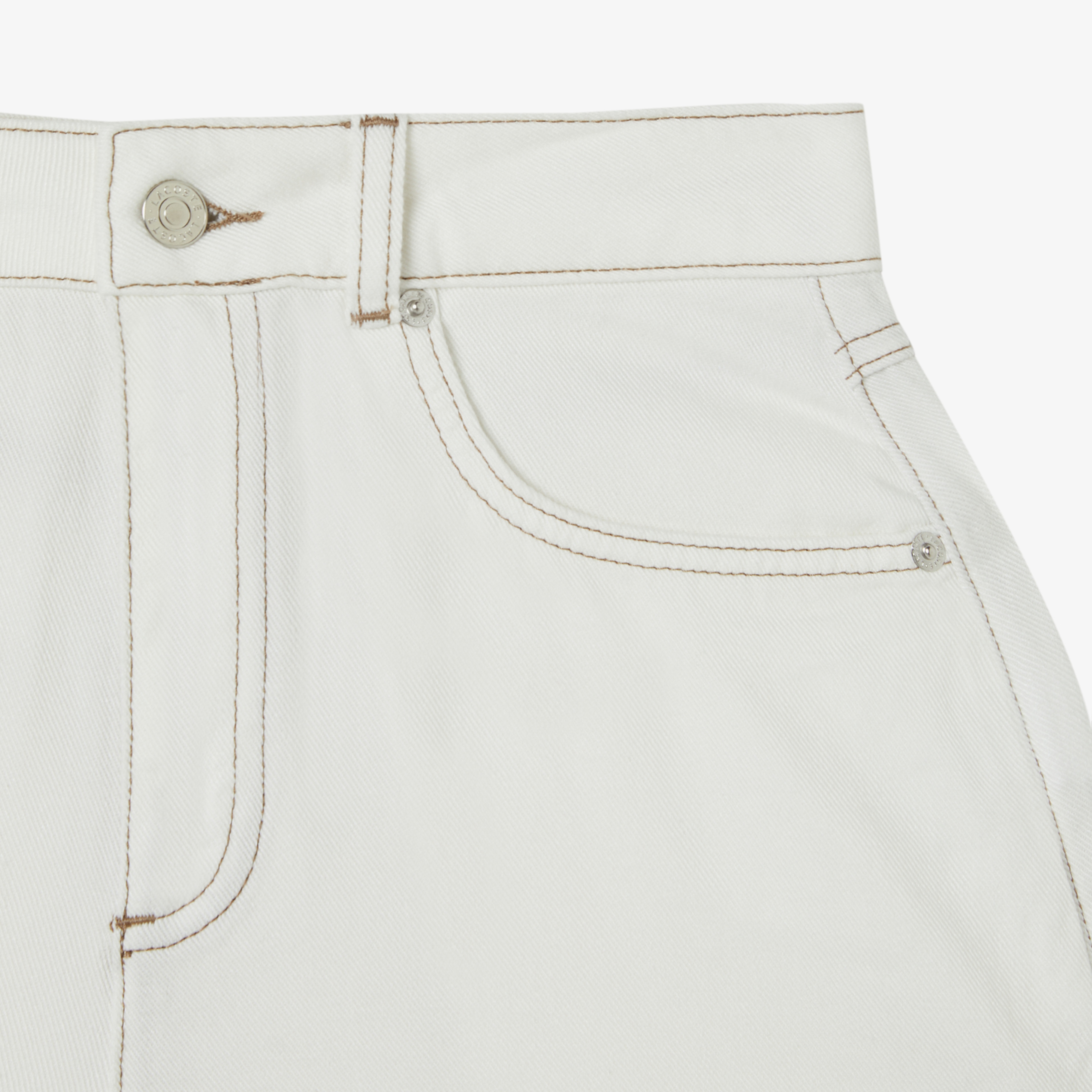 Kadın Slim Fit Krem Bermuda Şort