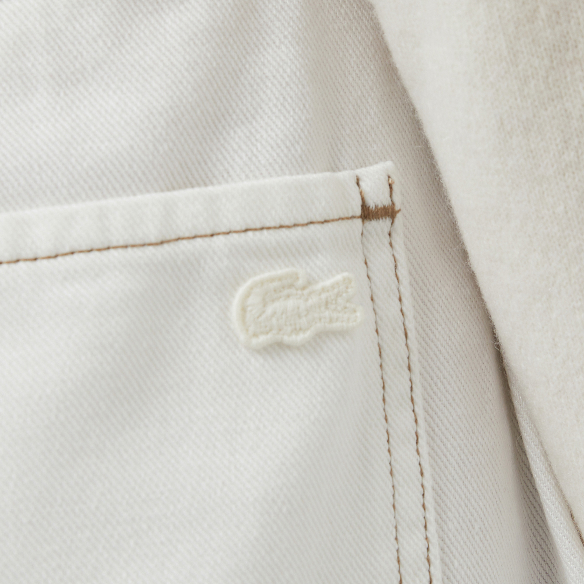 Lacoste Kadın Slim Fit Krem Bermuda Şort görsel 8