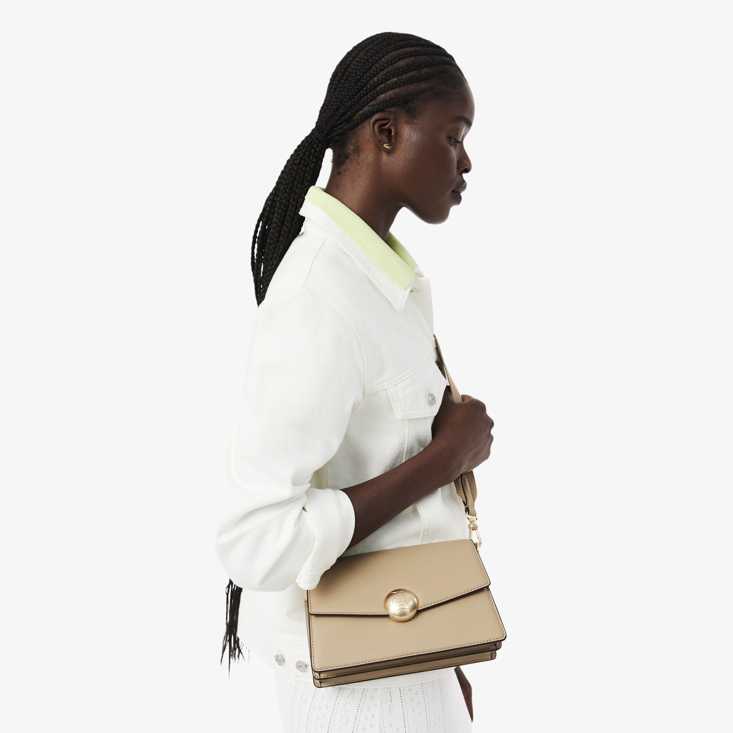 Tennis Bliss Kadın Deri Bej Omuz Çantası