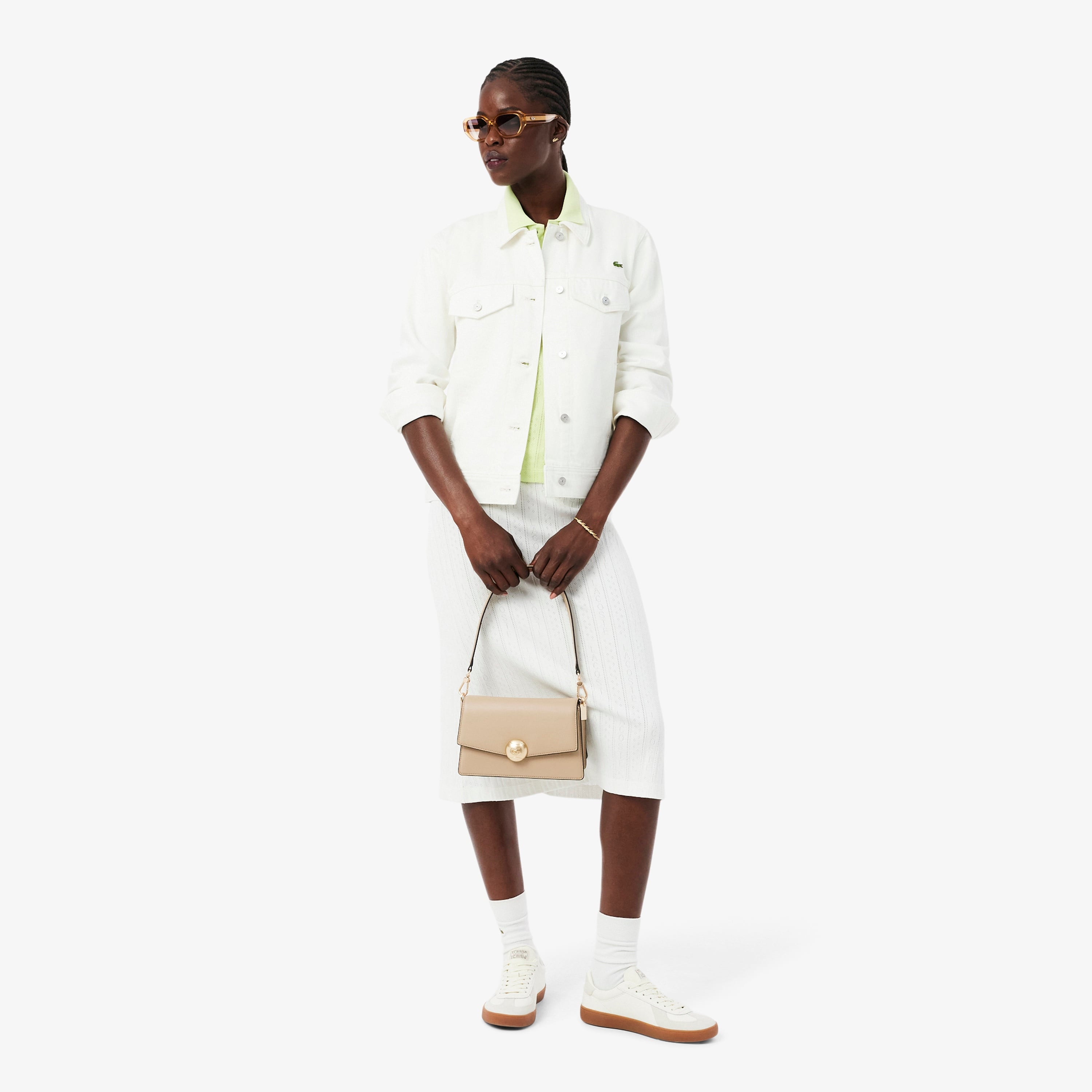 Tennis Bliss Kadın Deri Bej Omuz Çantası